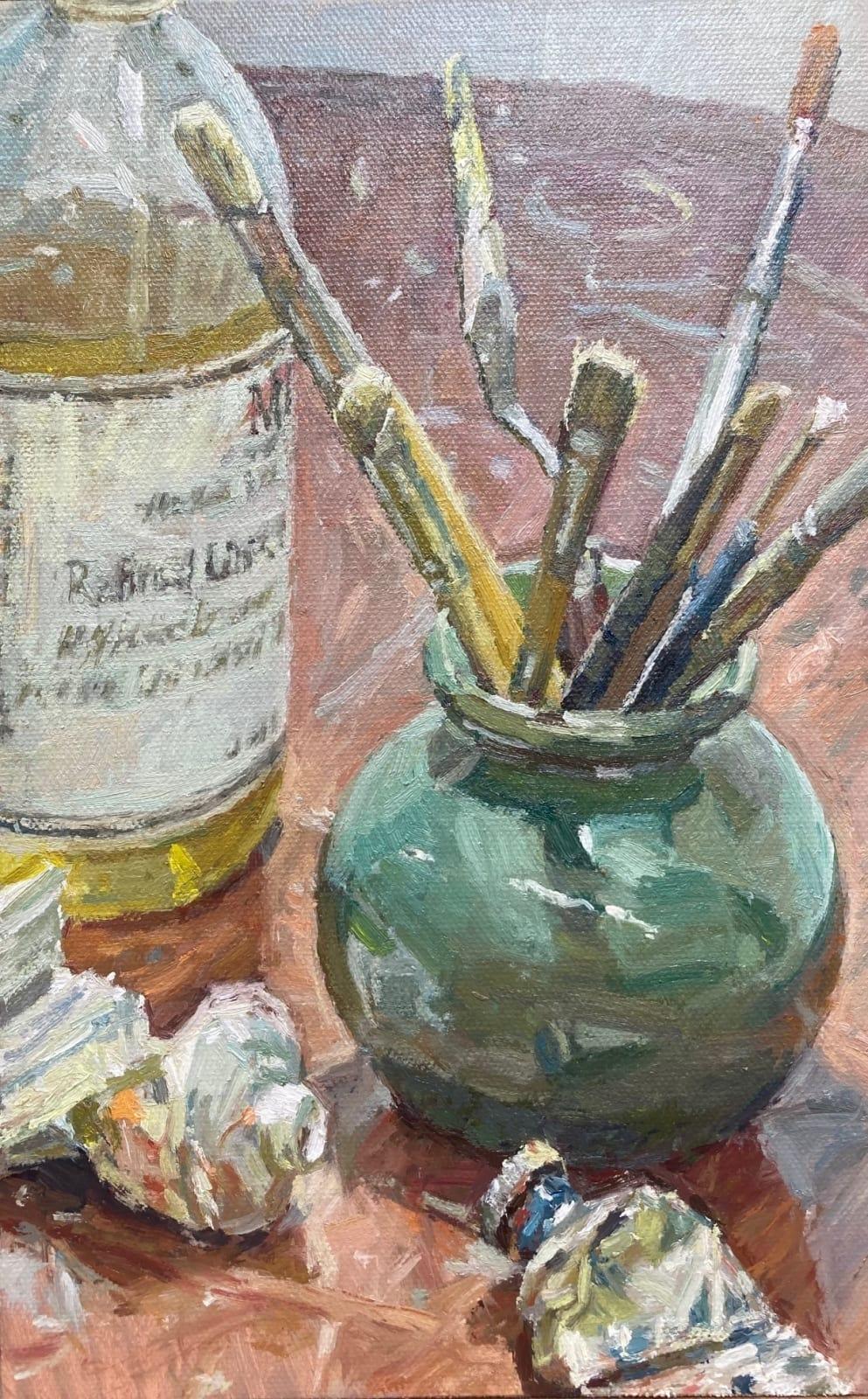 Brushes, Paint & Linseed Oil 