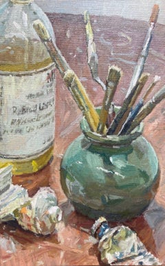Vintage Brushes, Paint & Linseed Oil 