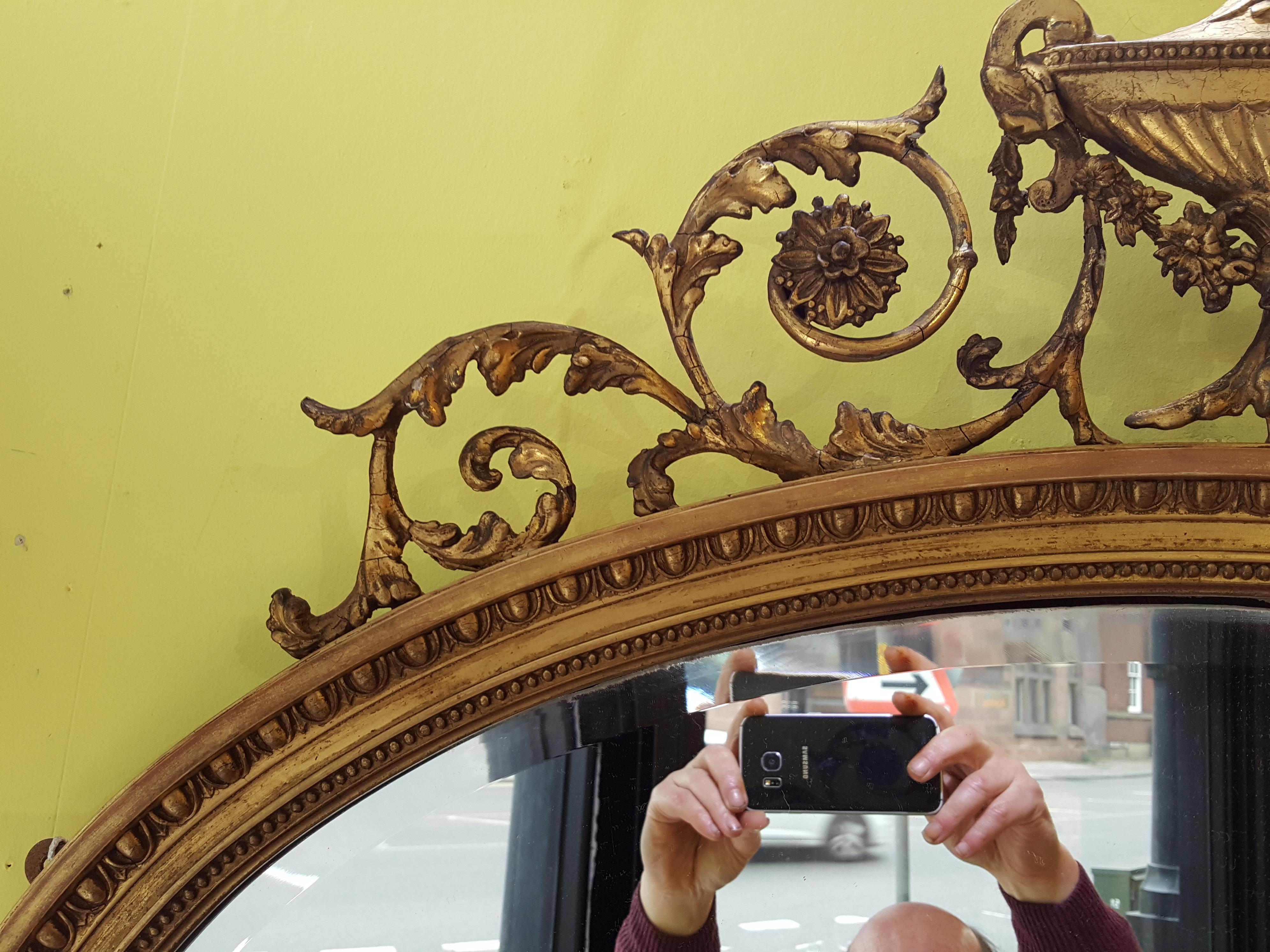 Adam Revival Giltwood and Gesso Mirror In Good Condition For Sale In Altrincham, Cheshire