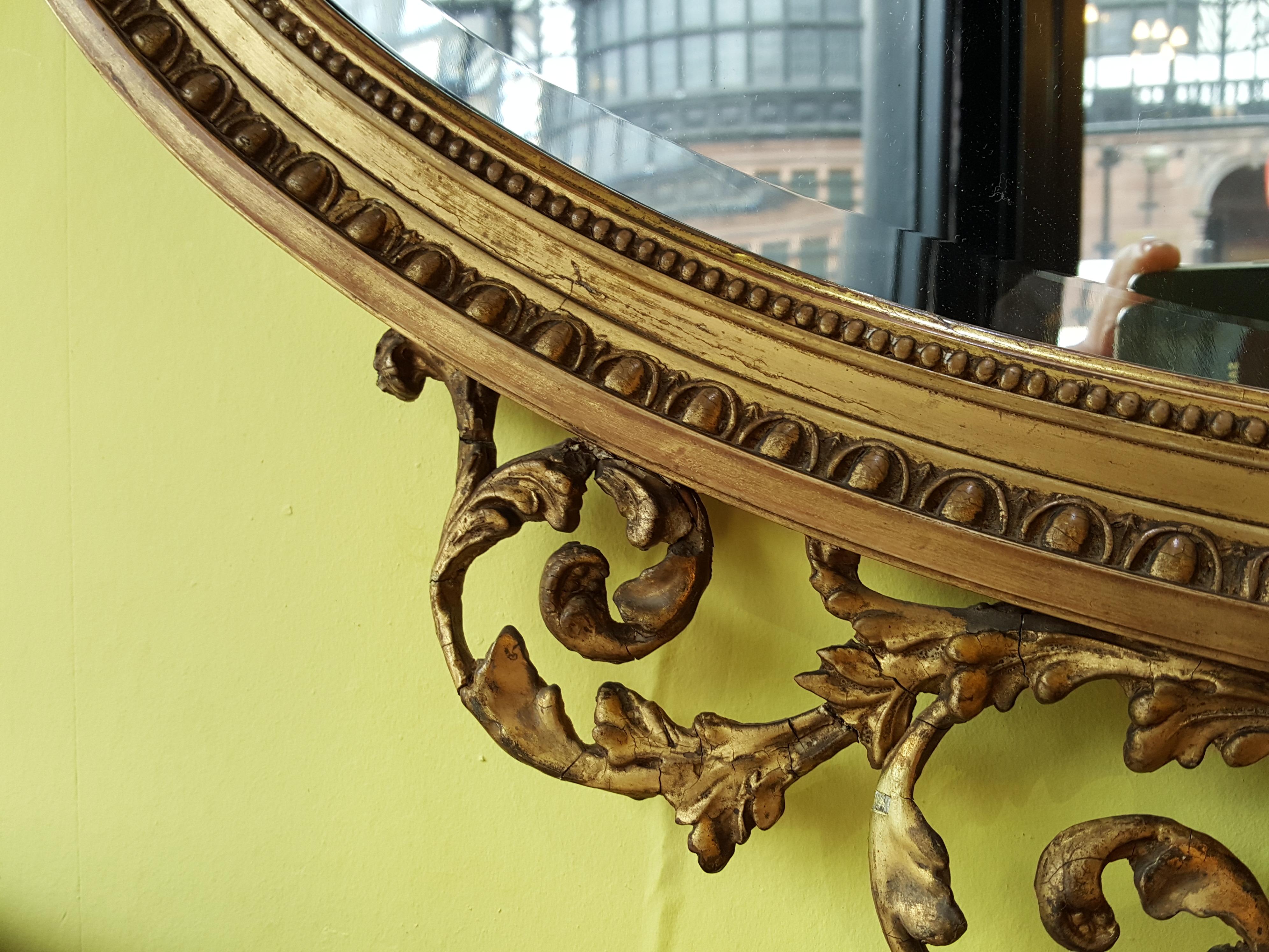 Late 19th Century Adam Revival Giltwood and Gesso Mirror For Sale