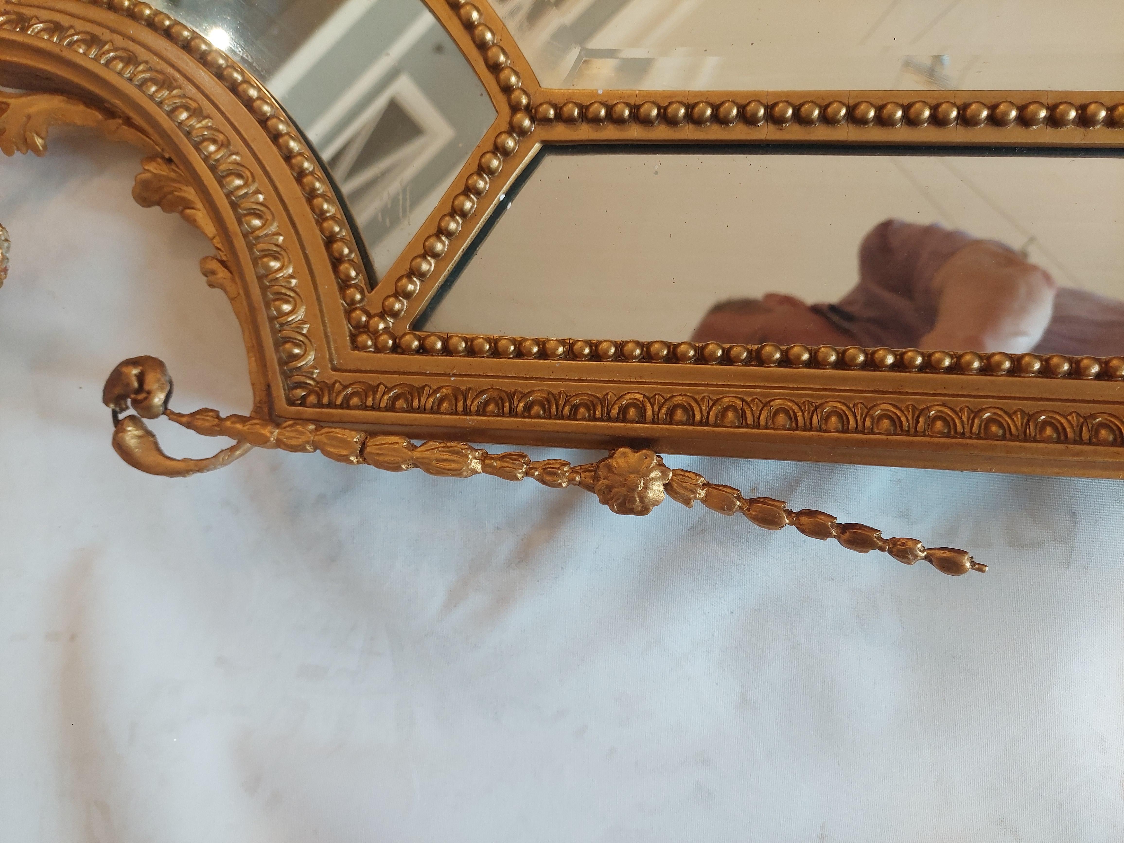 Specchio Adams Revival della fine del XIX secolo in stile dorato-gesso in vendita 1