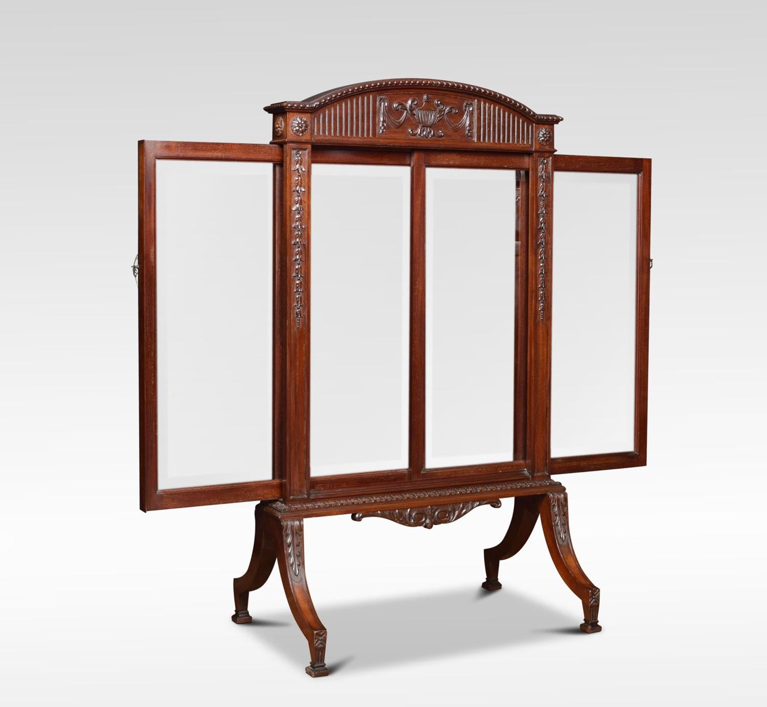 Adam Revival Mahogany Fire Screen In Good Condition For Sale In Cheshire, GB