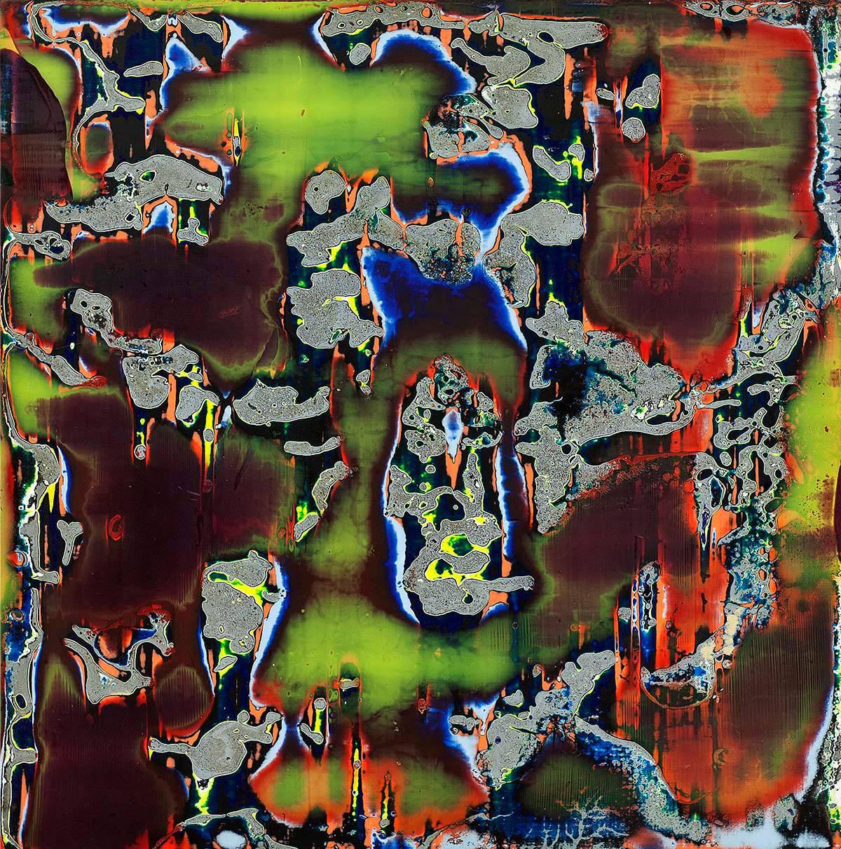 Untitled, Absract, Oil Alkyd and Acrylic on Canvas over Panel - Painting by Adam Ross