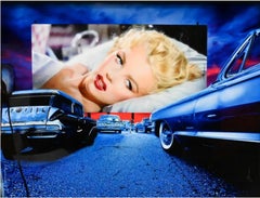 3D Drive in Daze Presents-Marilyn Monroe con luz LED y enchufe, Firmado, Enmarcado
