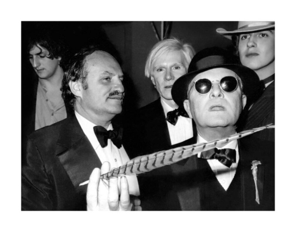 Adam Scull Black and White Photograph - Andy Warhol and Truman Capote at Studio 54