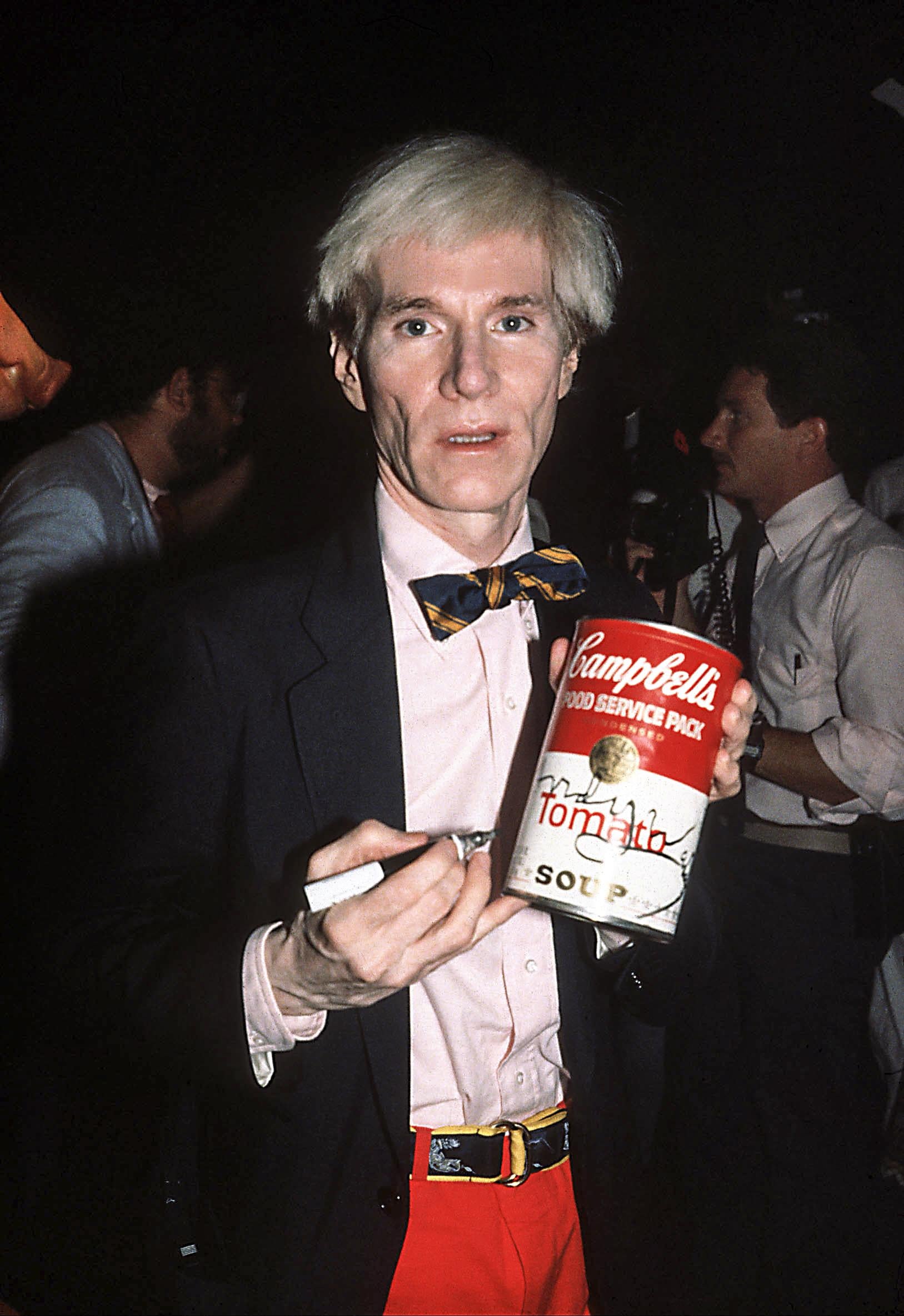 Adam Scull Color Photograph - Andy Warhol Autographing Campbell's Soup Can Fine Art Print