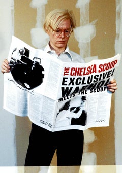 Vintage Andy Warhol Reading Newspaper II Fine Art Print