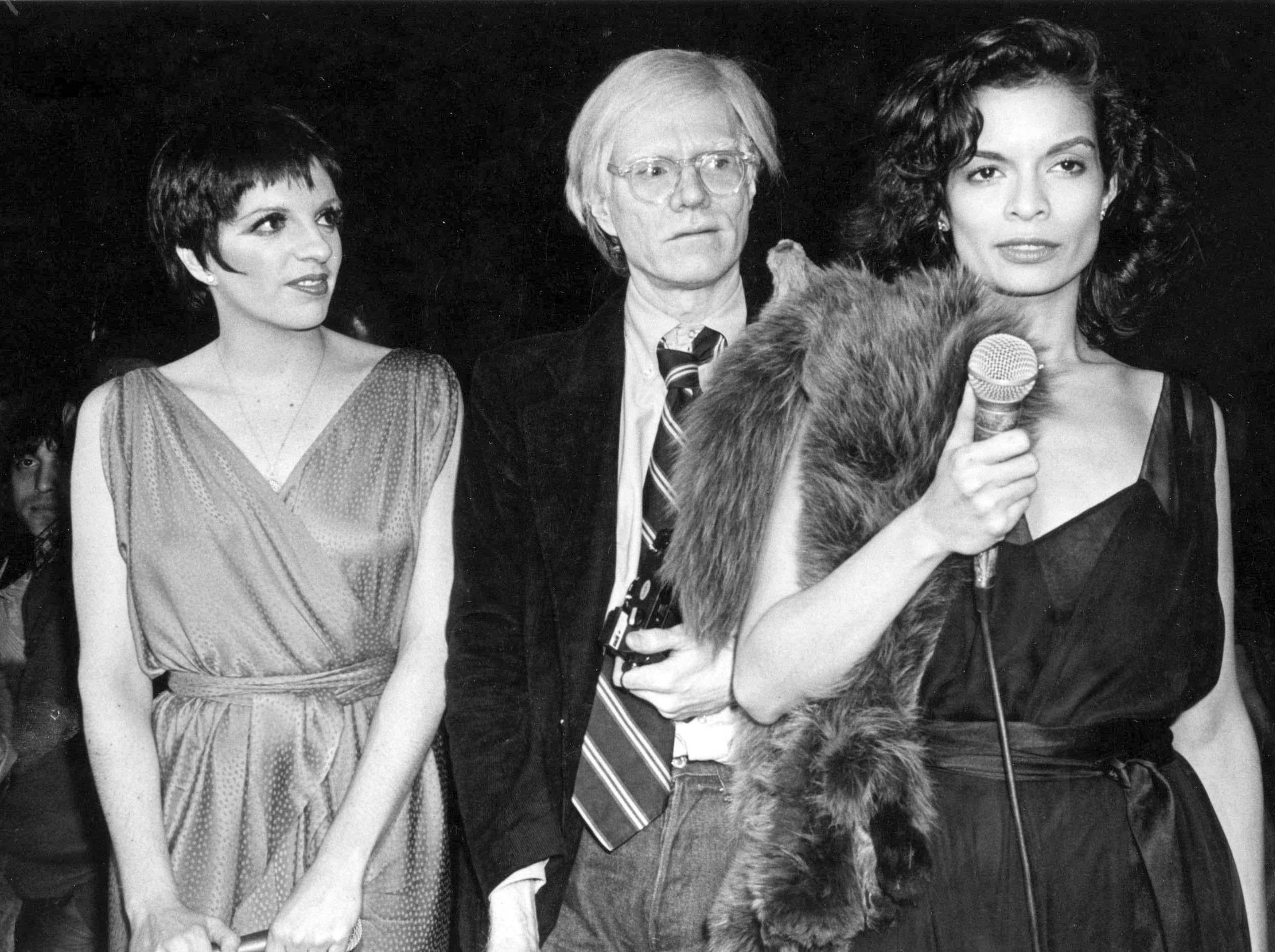 Adam Scull Portrait Photograph - Bianca Jagger, Andy Warhol, and Liza Minelli at Studio 54 Fine Art Print