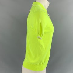 ADAM SELMAN Size M Neon White Solid Nylon Half Zip Polo