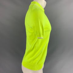ADAM SELMAN Size S Neon White Solid Nylon Half Zip Polo