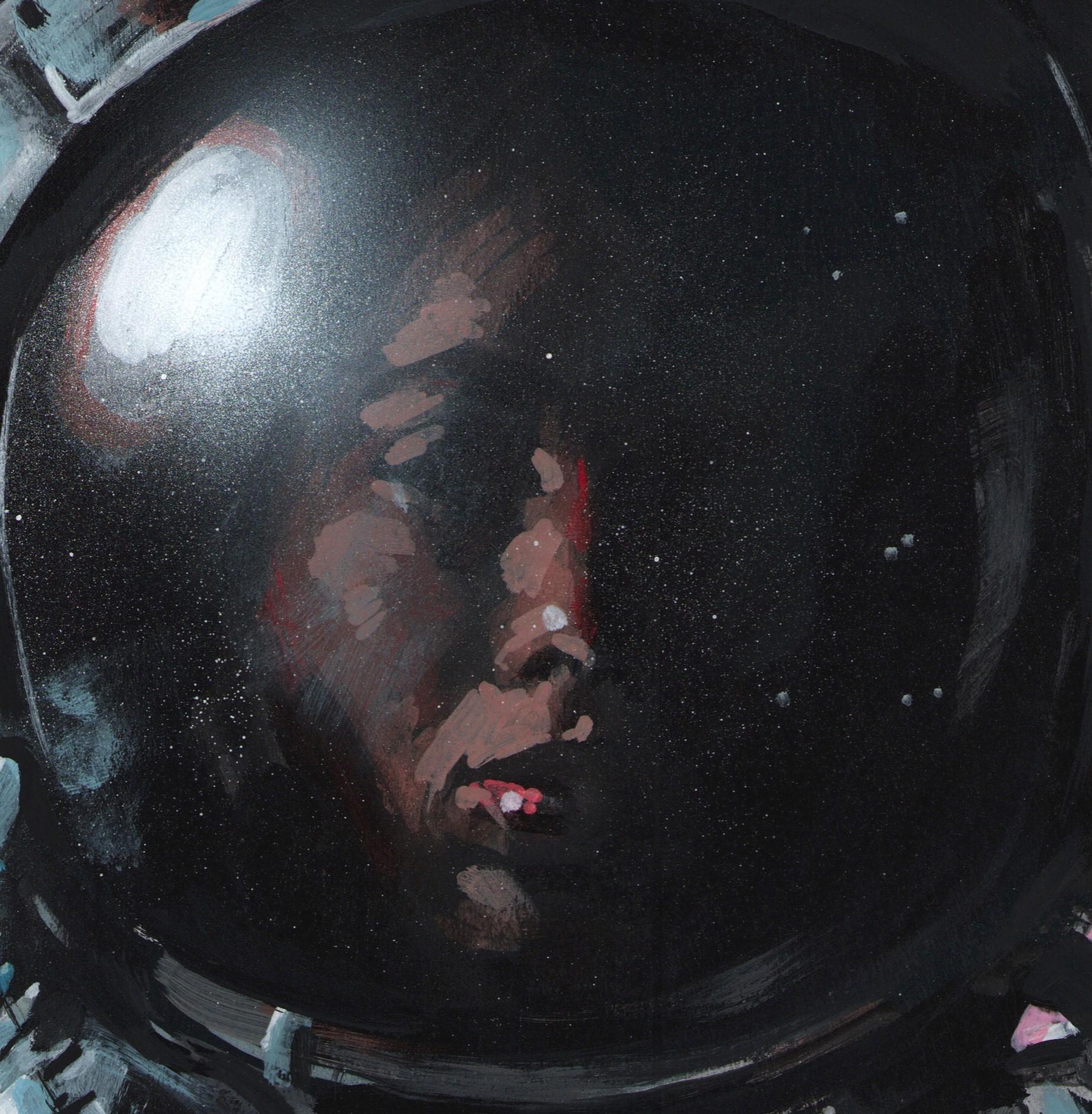 „Breathe“ (2024) von Adam Shaw, Original-Ölgemälde eines Astronauten im Angebot 1