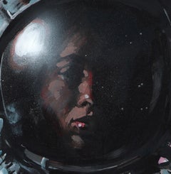 "Breathe" (2024) di Adam Shaw, dipinto a olio originale di un astronauta