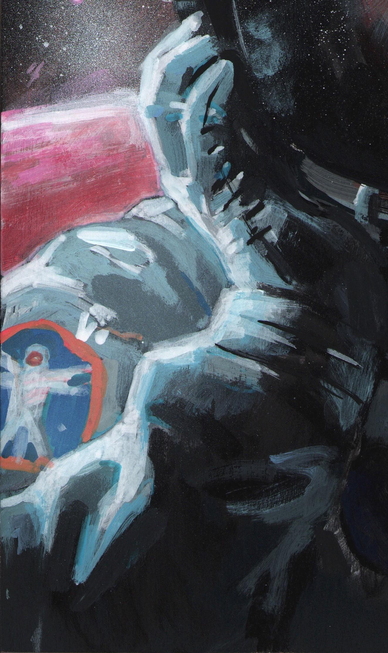 „Breathe“ (2024) von Adam Shaw, Original-Ölgemälde eines Astronauten im Angebot 2
