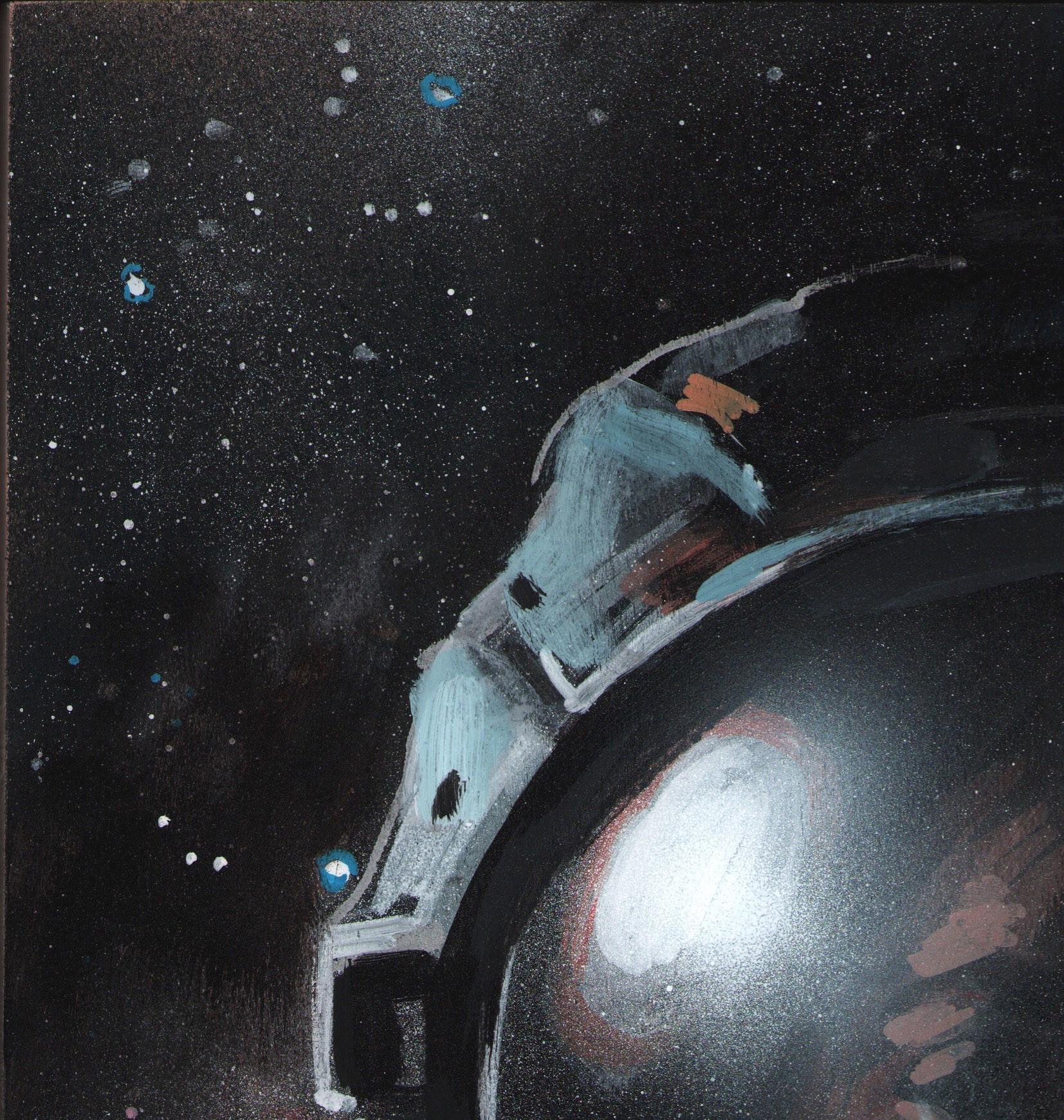 „Breathe“ (2024) von Adam Shaw, Original-Ölgemälde eines Astronauten im Angebot 4