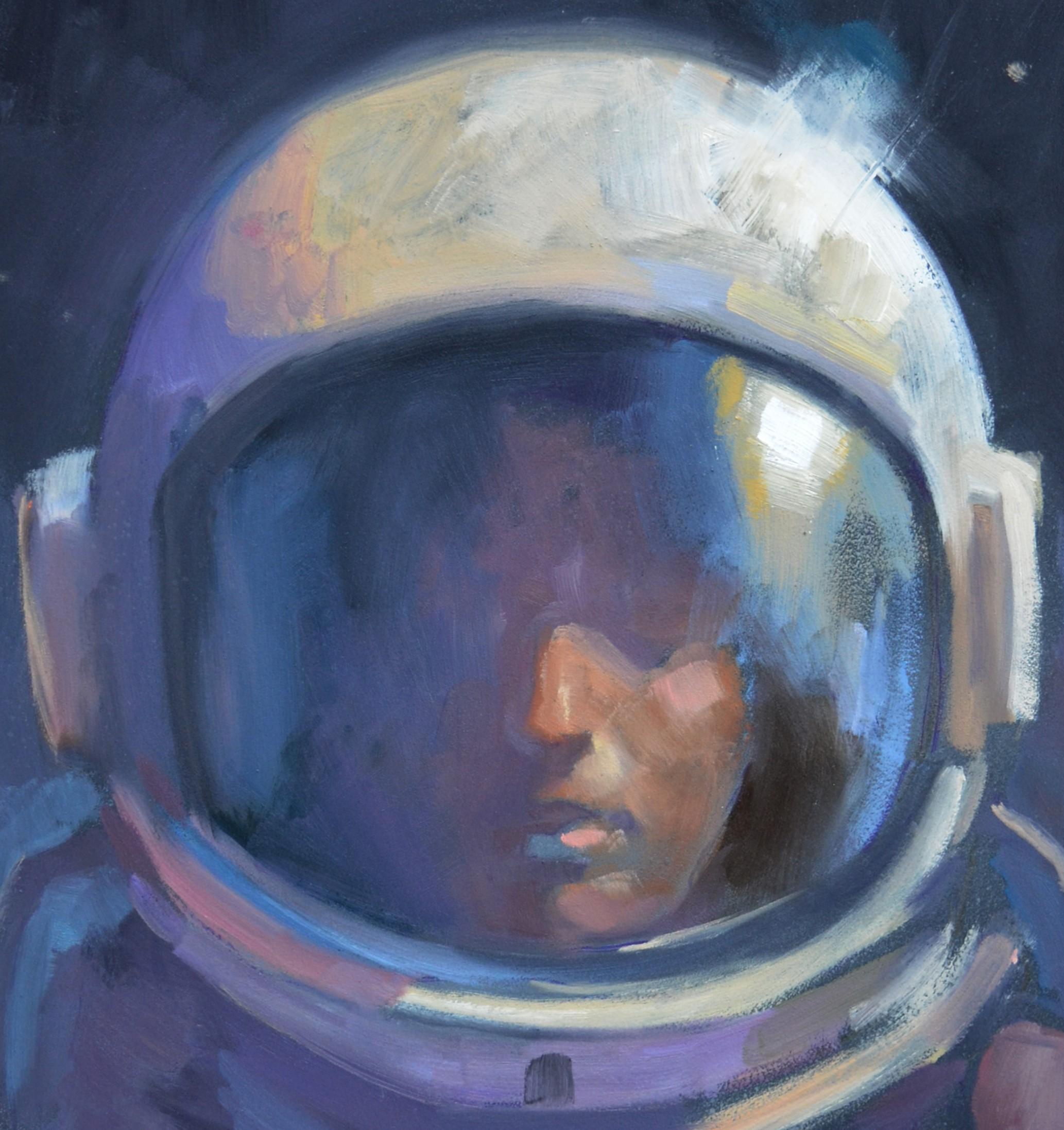 „ Tochter“ (2024) von Adam Shaw, Original-Ölgemälde eines Astronauten im Angebot 2