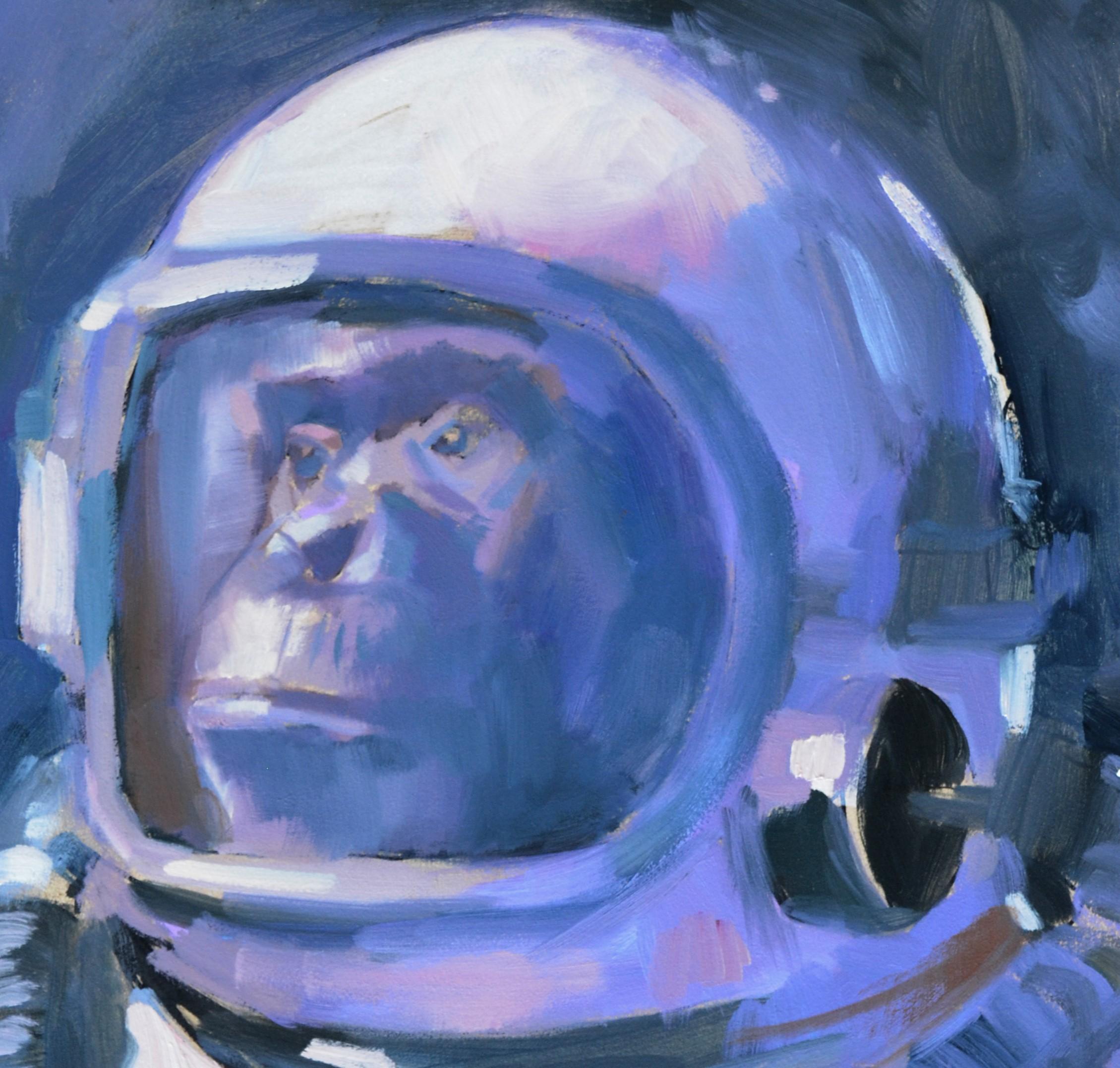 „Ham“ (2024) von Adam Shaw, Original-Ölgemälde eines Astronauten im Angebot 1