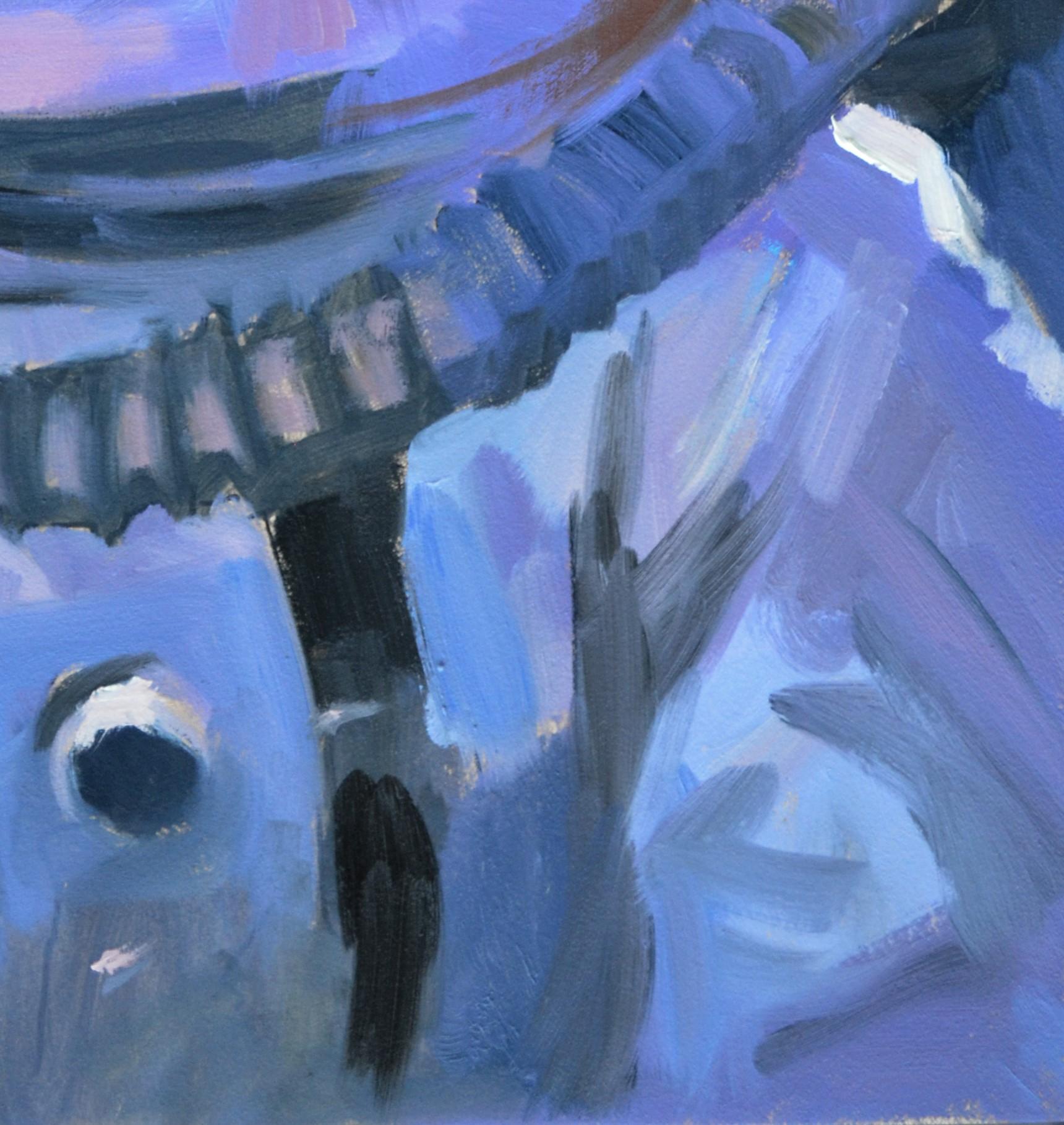 „Ham“ (2024) von Adam Shaw, Original-Ölgemälde eines Astronauten im Angebot 3