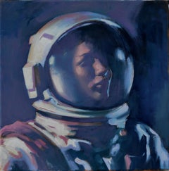 „Mutter“ (2024) von Adam Shaw, Original-Ölgemälde eines Astronauten