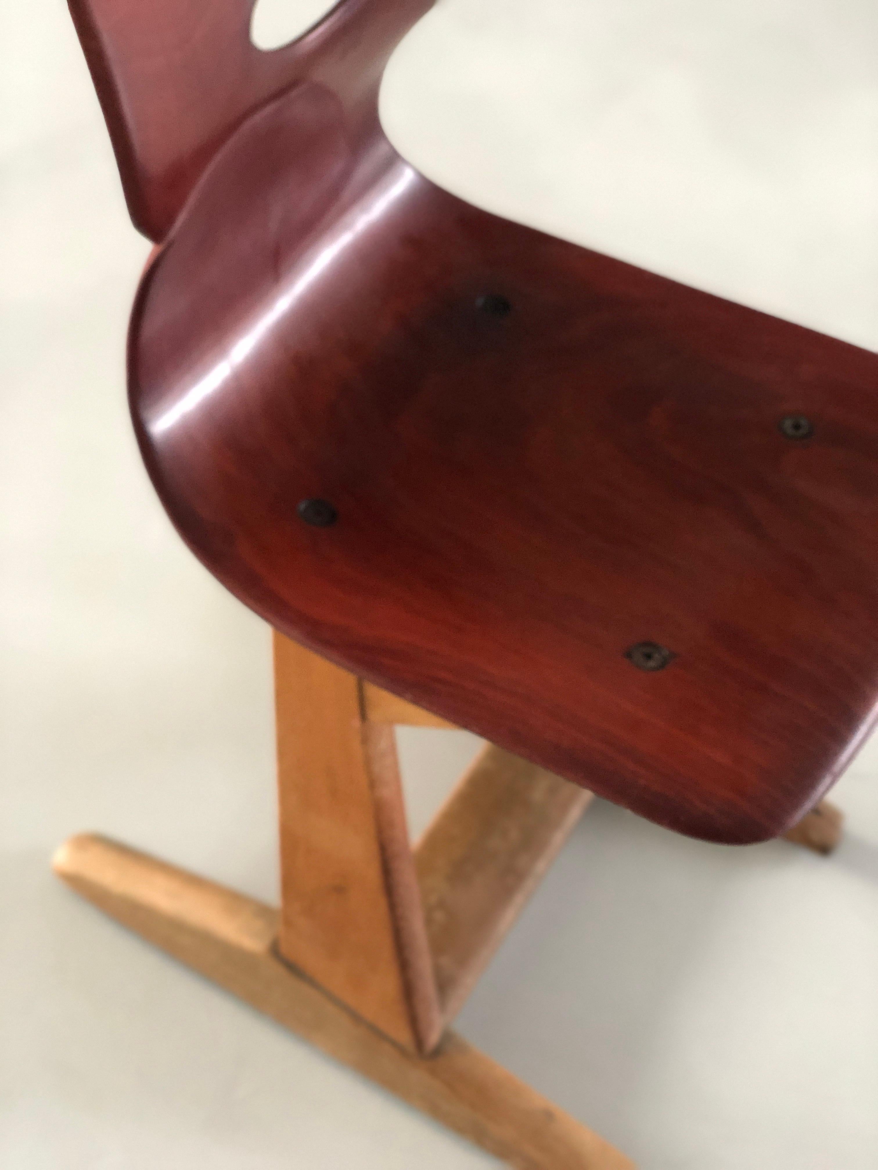 Adam Stegner Flötotto Germany 1960’s Pagholz wood (school) children’s chair For Sale 2