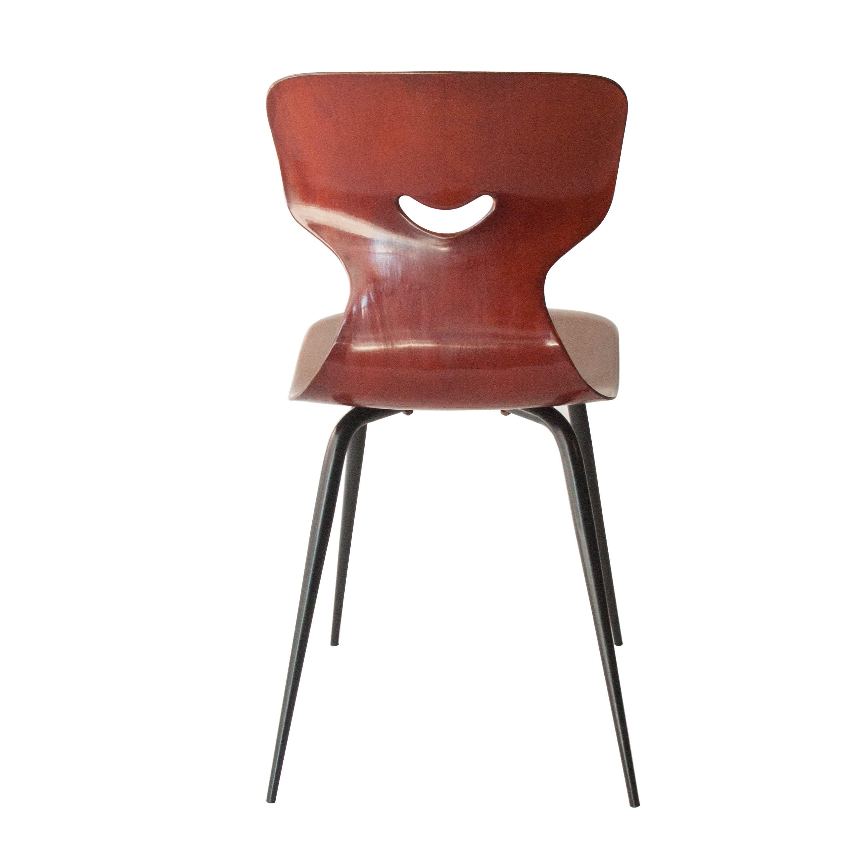 Adam Stegner for Pagholz Flötotto Chairs Wood Iron, Germany, 1960 In Good Condition In Madrid, ES