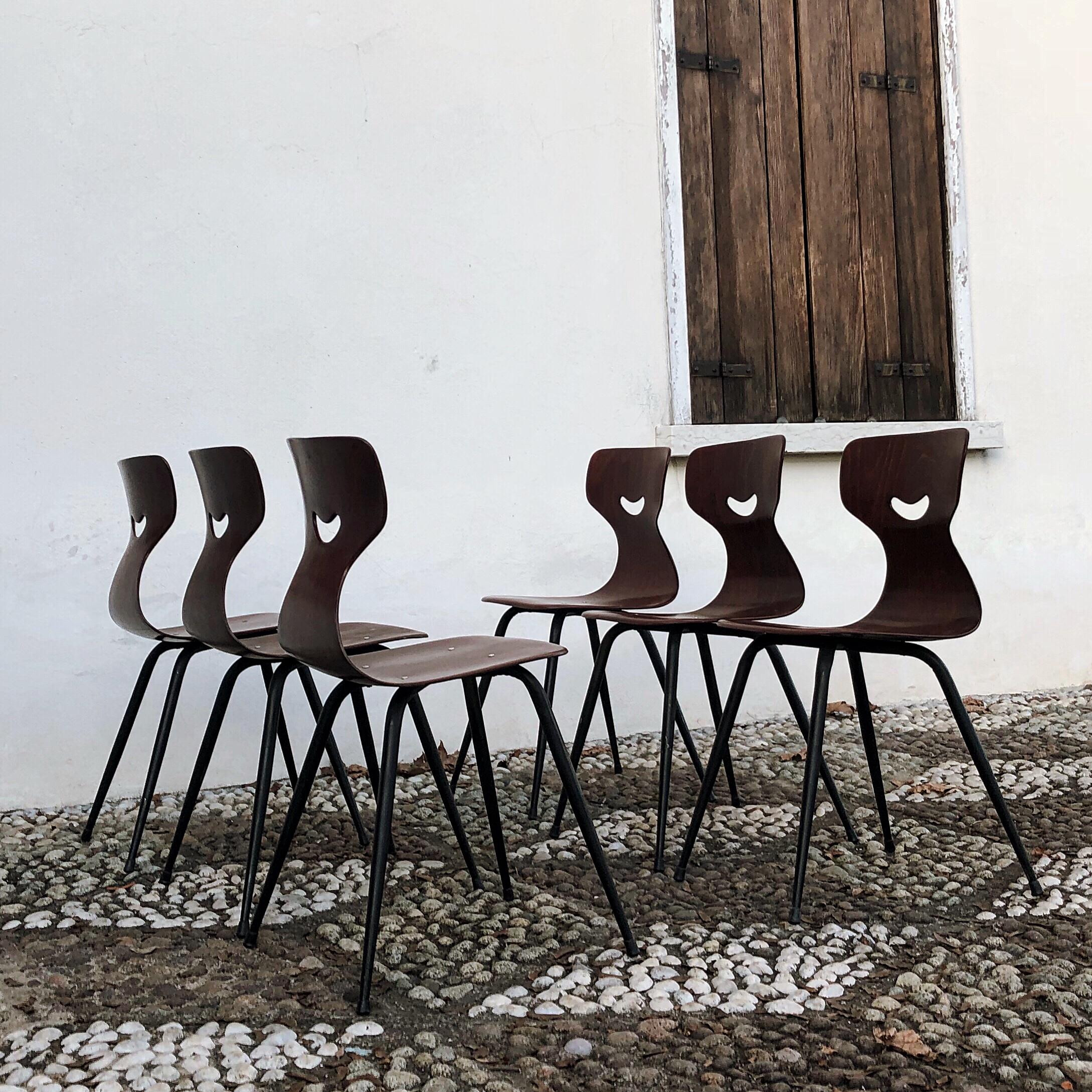 Adam Stegner Plywood Midcentury Sculpted Chairs for Pagholz Flottöto, 1950s For Sale 4
