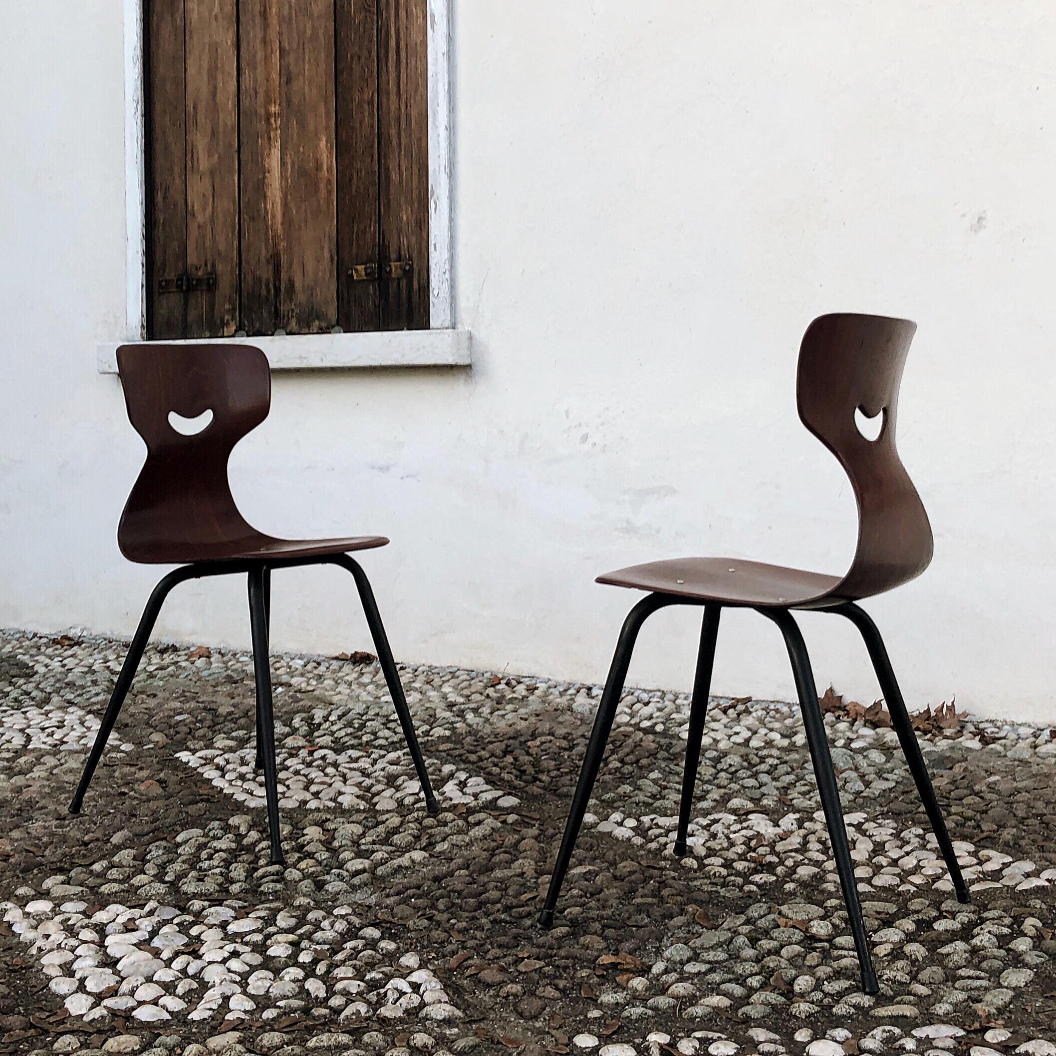 Adam Stegner Plywood Midcentury Sculpted Chairs for Pagholz Flottöto, 1950s For Sale 6