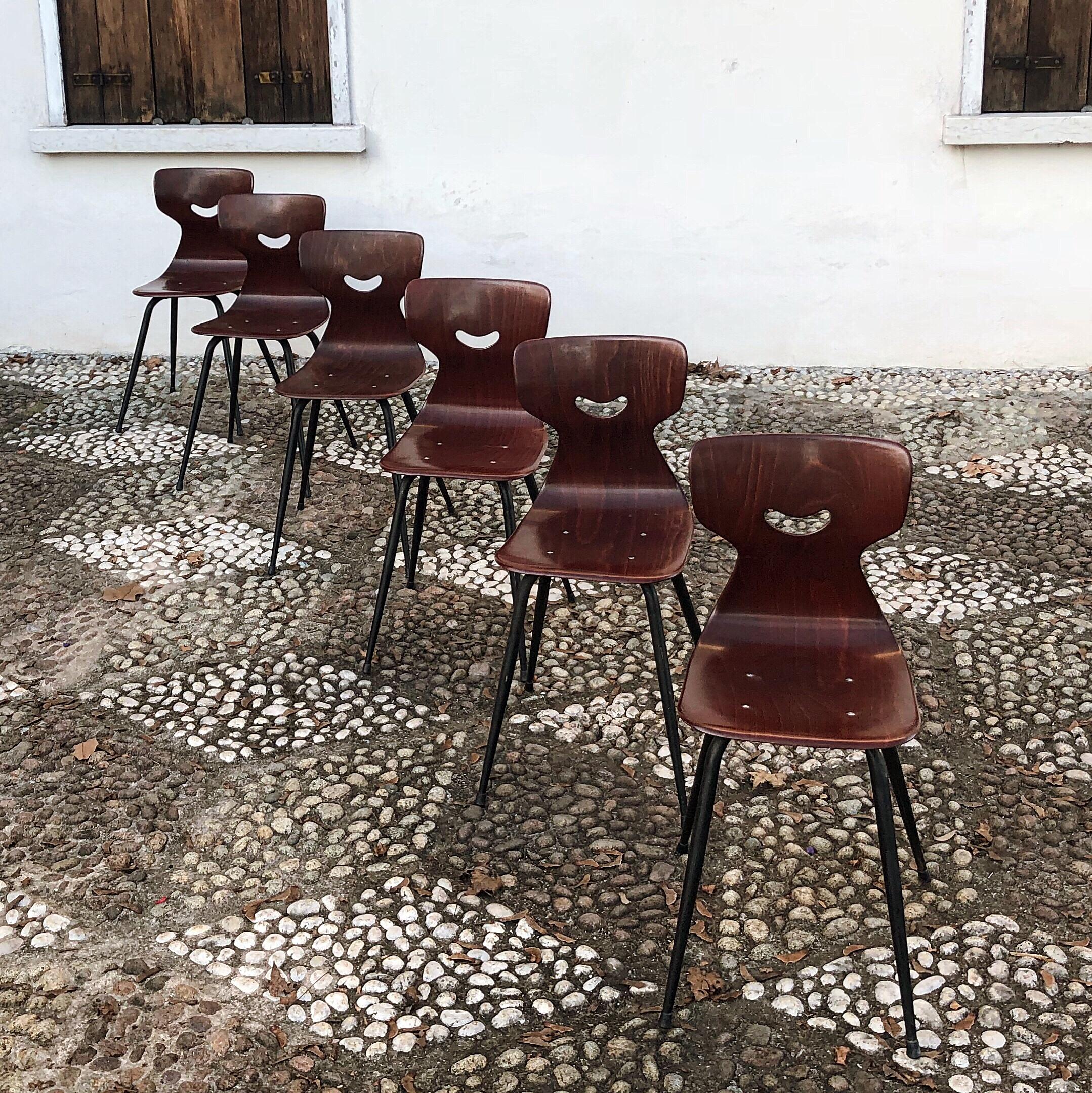 Mid-20th Century Adam Stegner Plywood Midcentury Sculpted Chairs for Pagholz Flottöto, 1950s For Sale