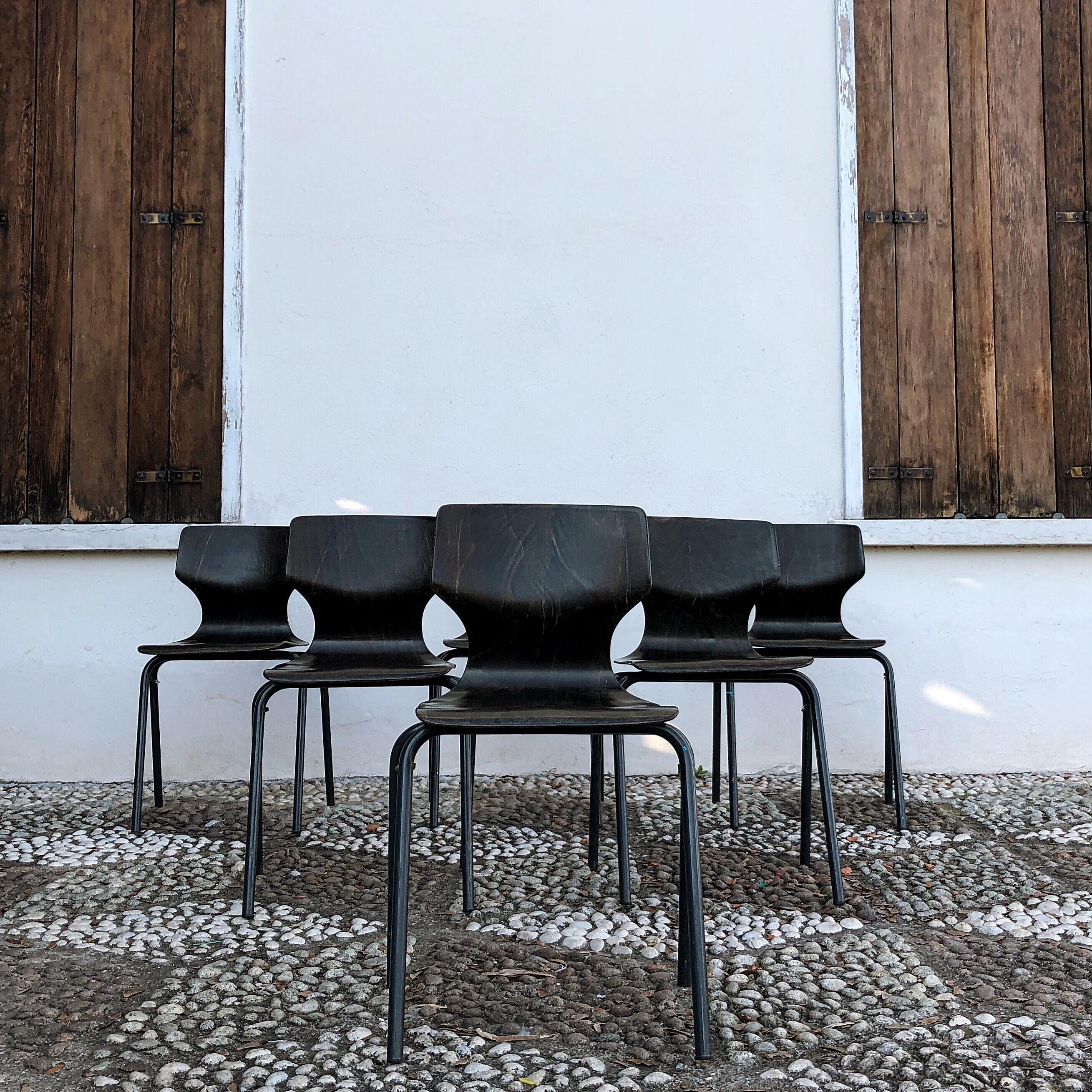 Late 20th Century Adam Stegner Plywood Midcentury Sculpted Chairs for Pagholz Flottöto, 1971 For Sale