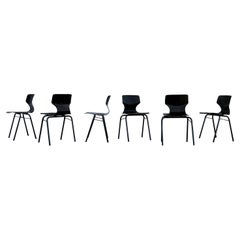 Adam Stegner Plywood Midcentury Stackable Chairs for Pagholz Flottöto, 1971