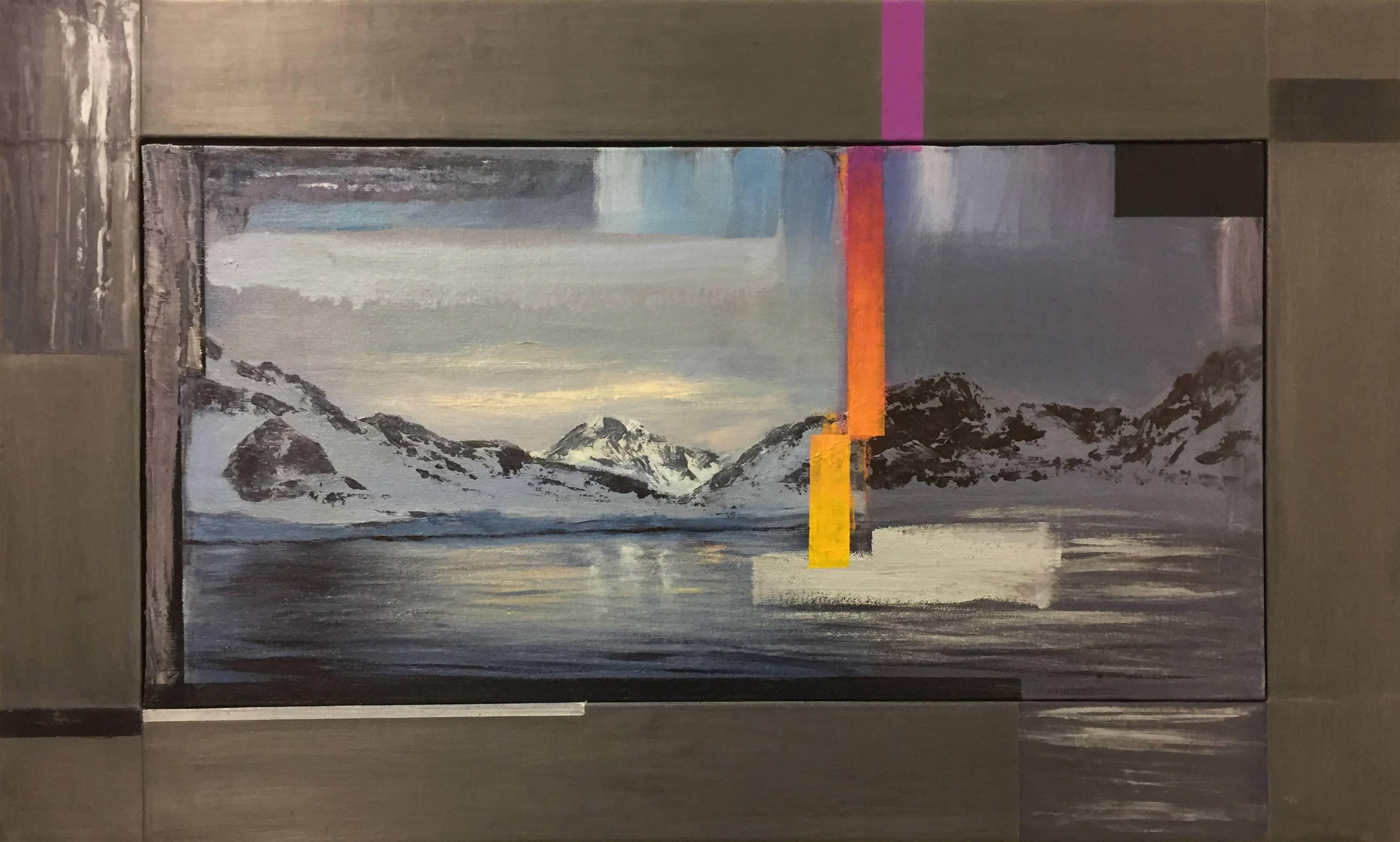 Adam Straus Landscape Painting – Glitch at the Edge of Antarctica  Small Version