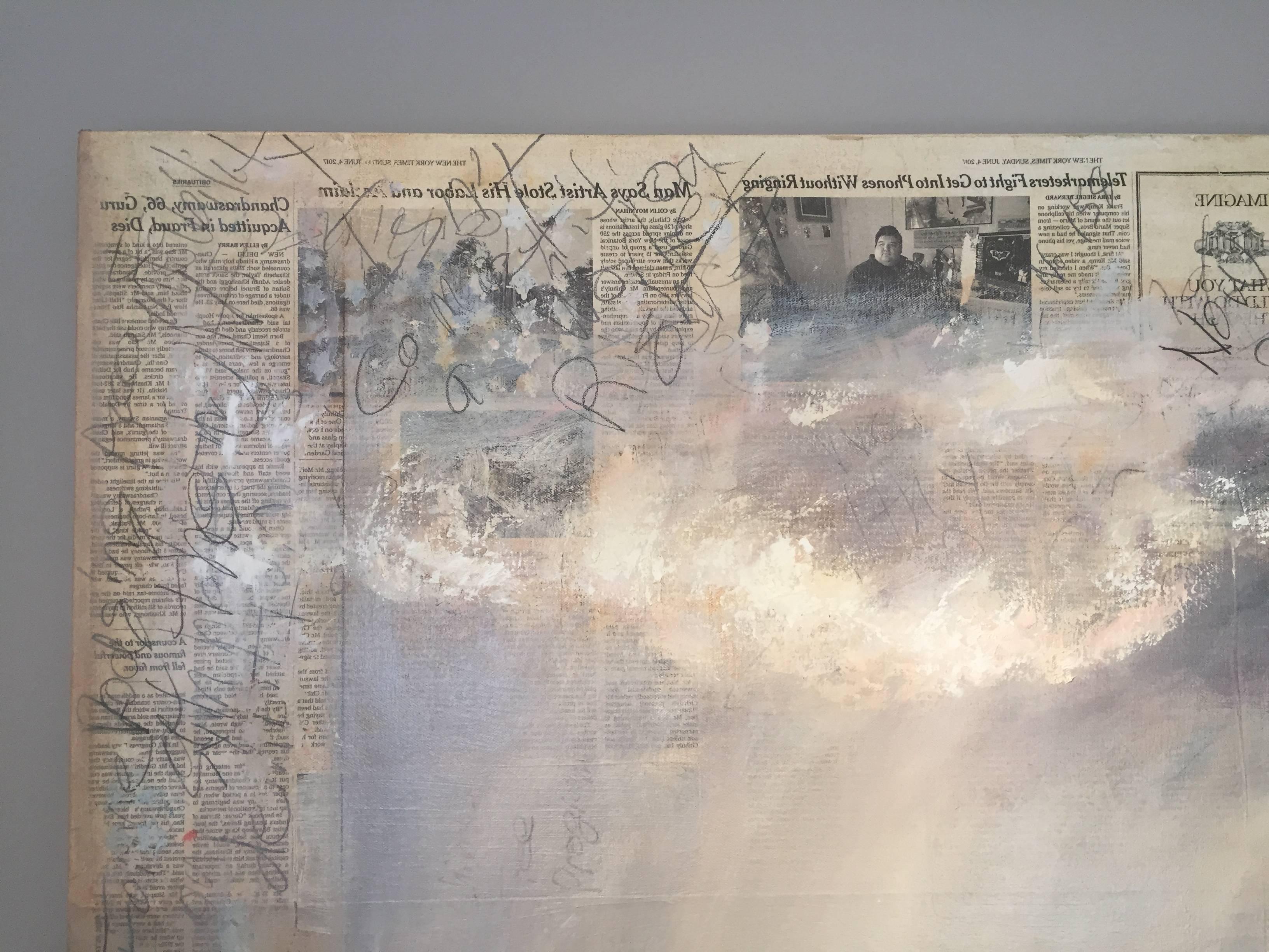 Alte Nachrichten; aufkommender Sturm (Grau), Landscape Painting, von Adam Straus