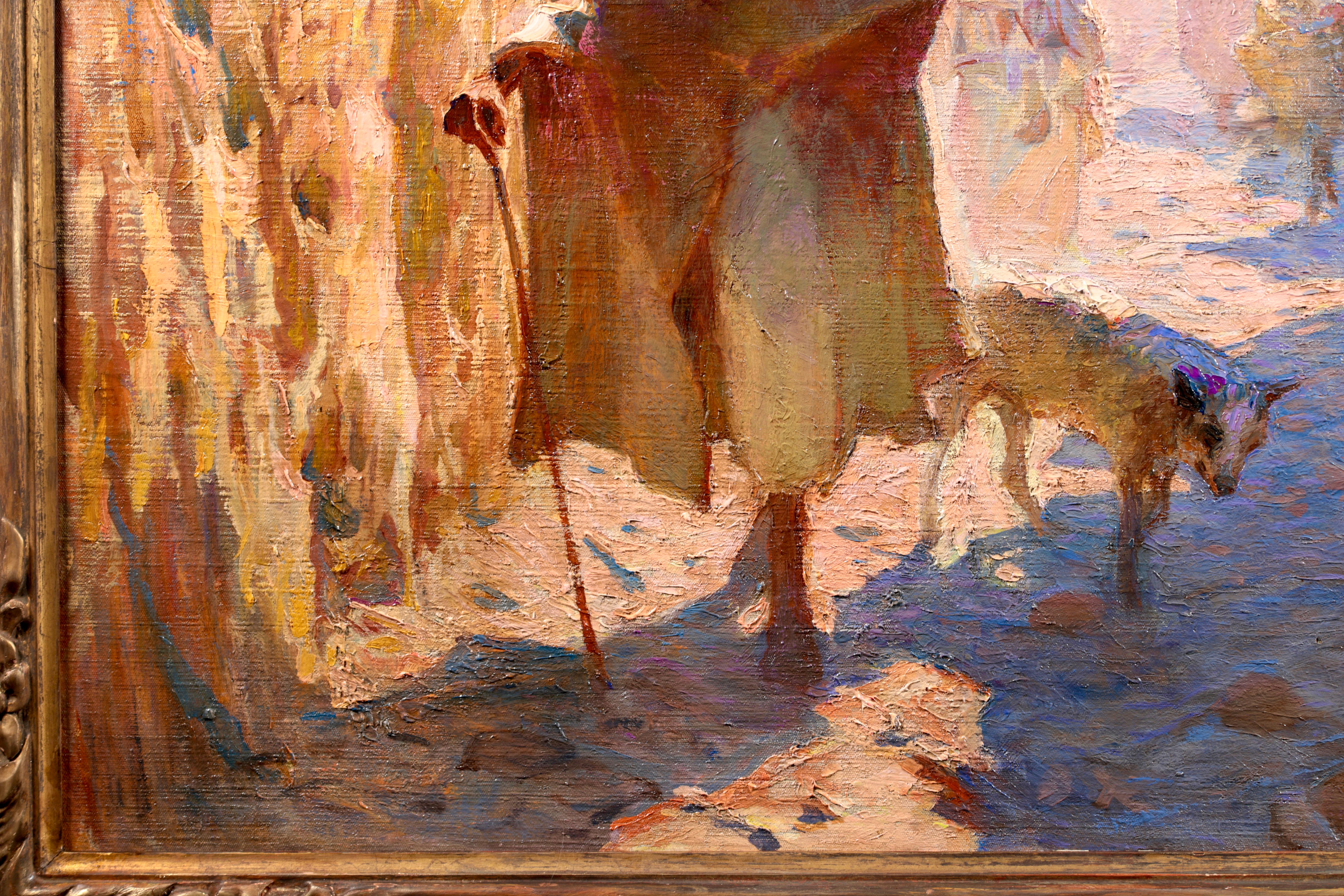 Under the Ramparts - Marrakech - Huile figurative orientaliste d'Adam Styka 4
