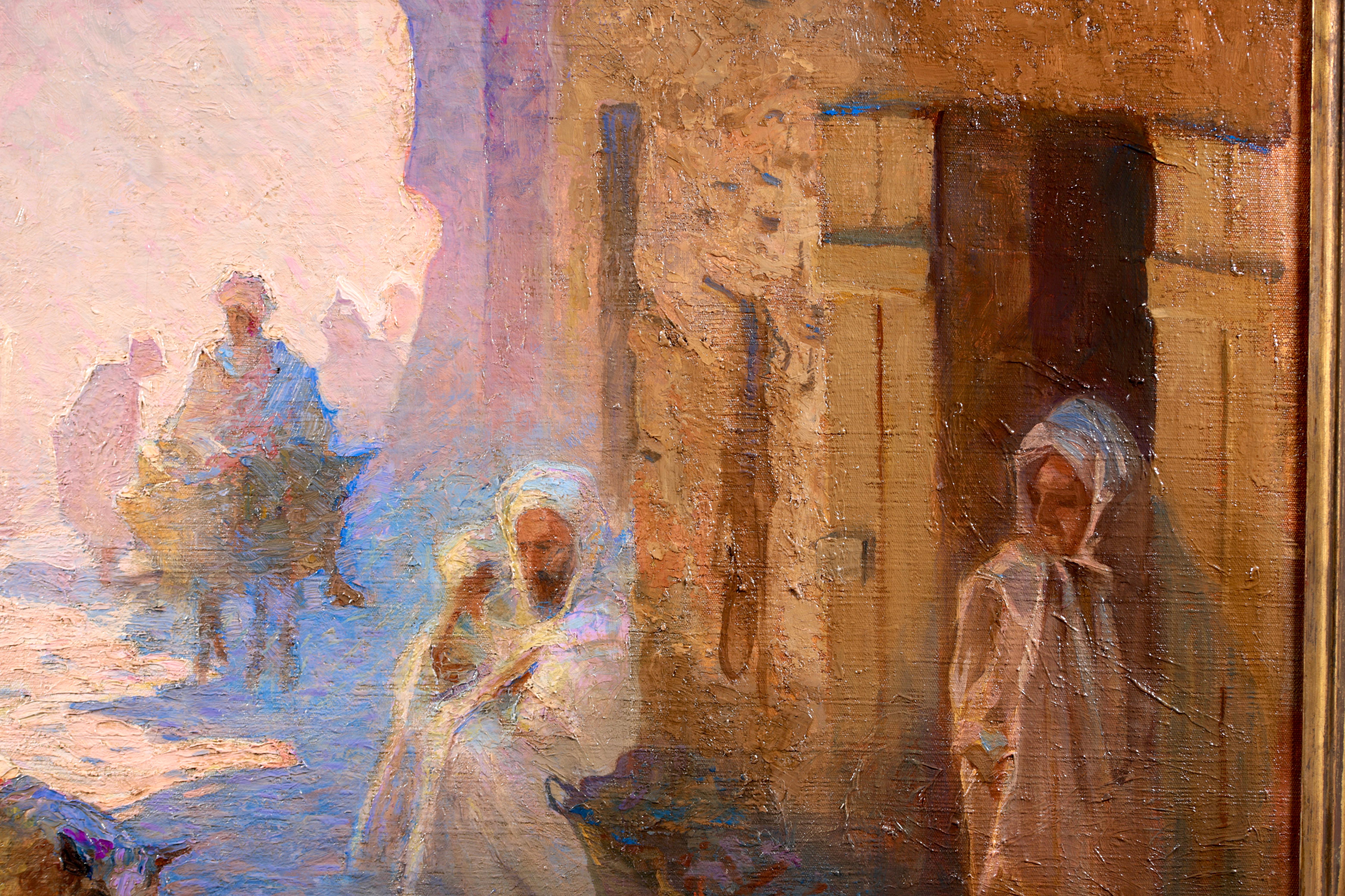 Under the Ramparts - Marrakech - Huile figurative orientaliste d'Adam Styka 7
