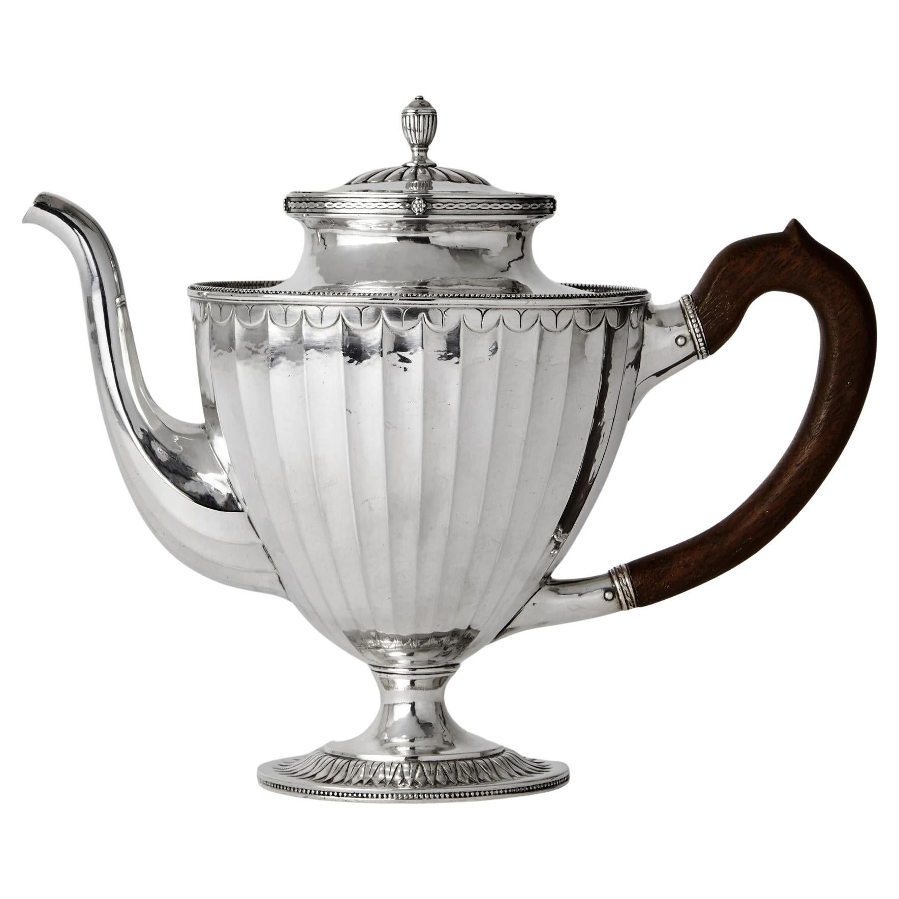 Adam-style Arts & Crafts silver teapot