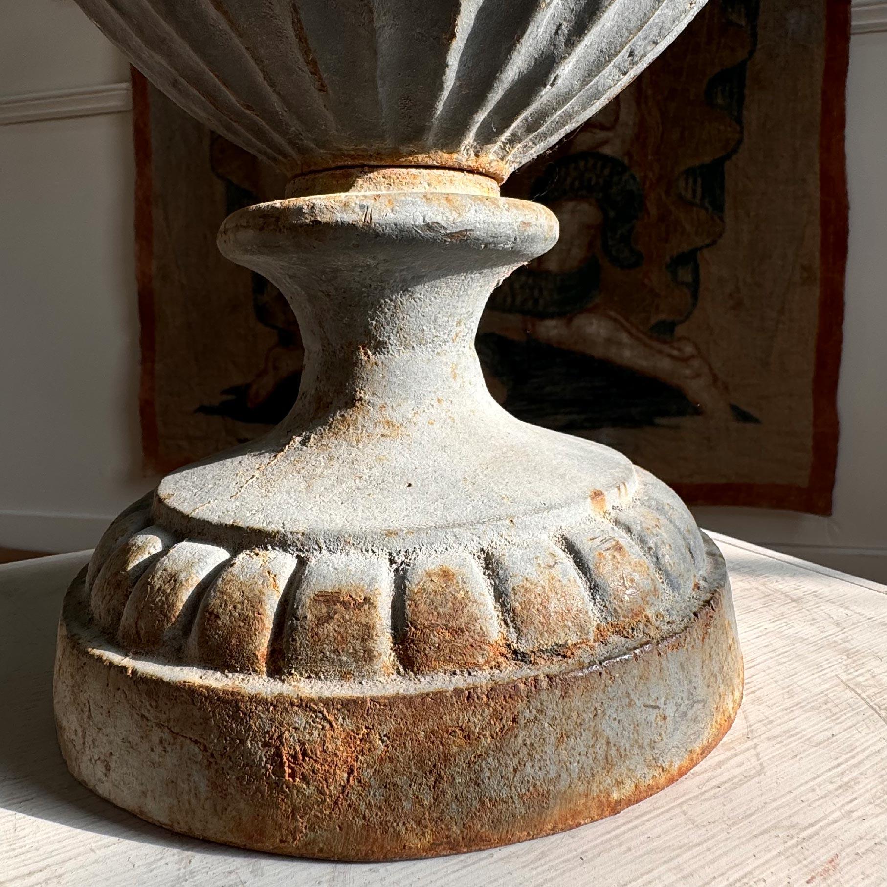 Adam Style Blue Cast Iron Urn attributed to the Carron Iron Works For Sale 2