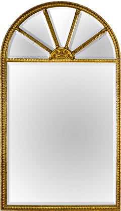 Adam Style Carved Gilt Frame Mirror with Bevel Glass. In Stock.