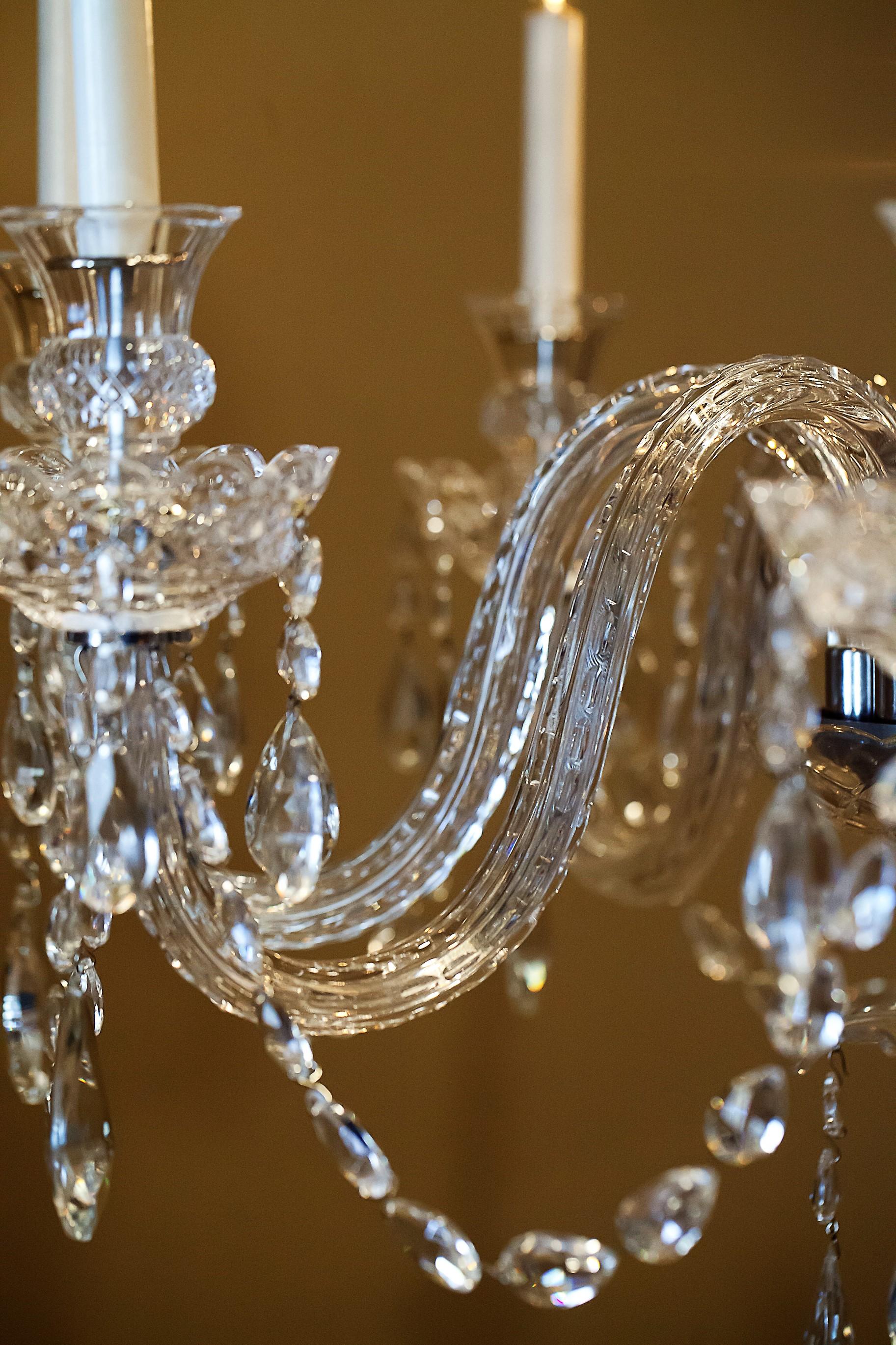 Adam Style Eight-Light Crystal Chandelier, circa 1935, Bohemia For Sale 4