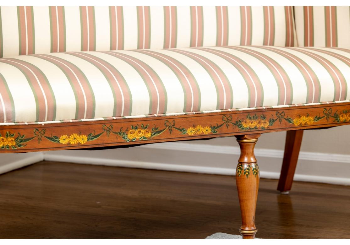 Adam Style Hand-Painted Settee  In Good Condition For Sale In Bridgeport, CT