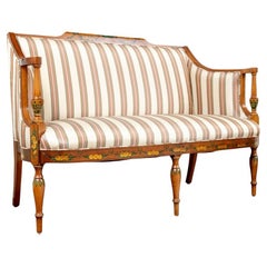 Settee peinte à la main de style Adam