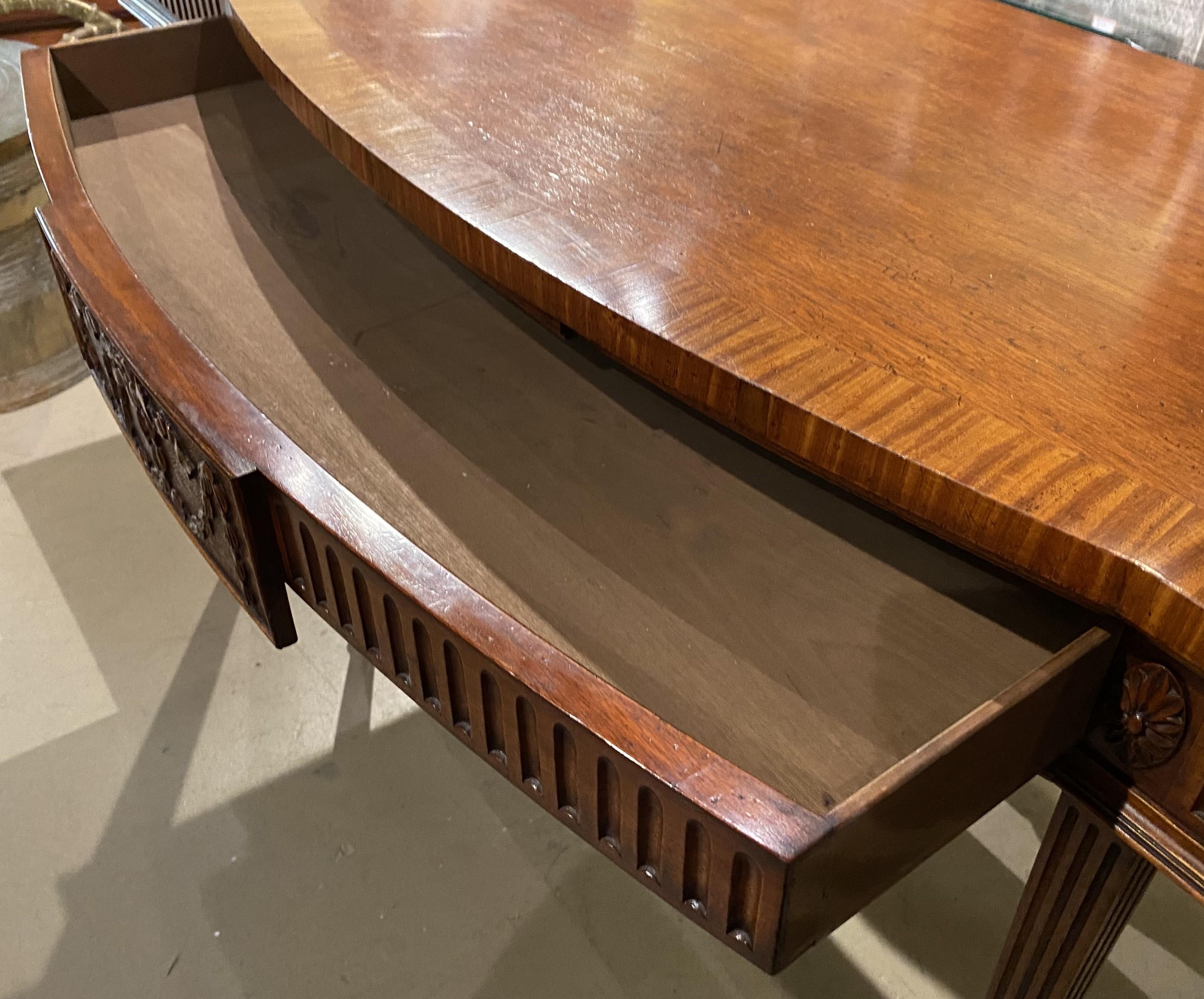 20th Century Adam Style Mahogany Serpentine Front Server or Sideboard with Fitted Drawer For Sale