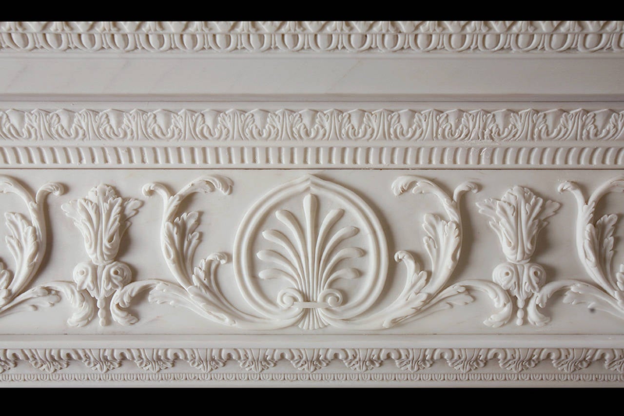 Northern Irish Adam Style Marble Fireplace