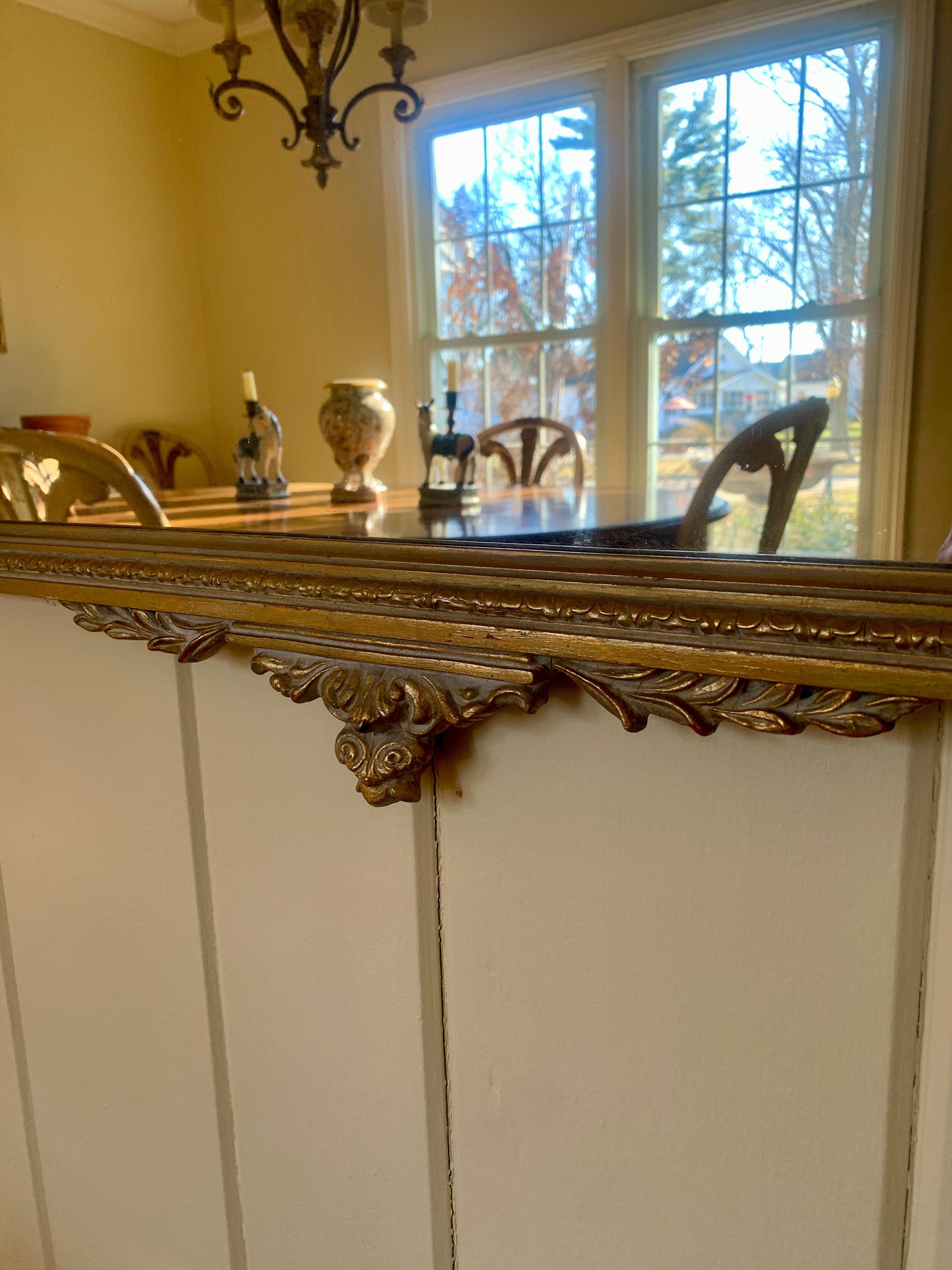 Miroir mural néoclassique Prince of Wales en bois doré de style Adam en vente 1
