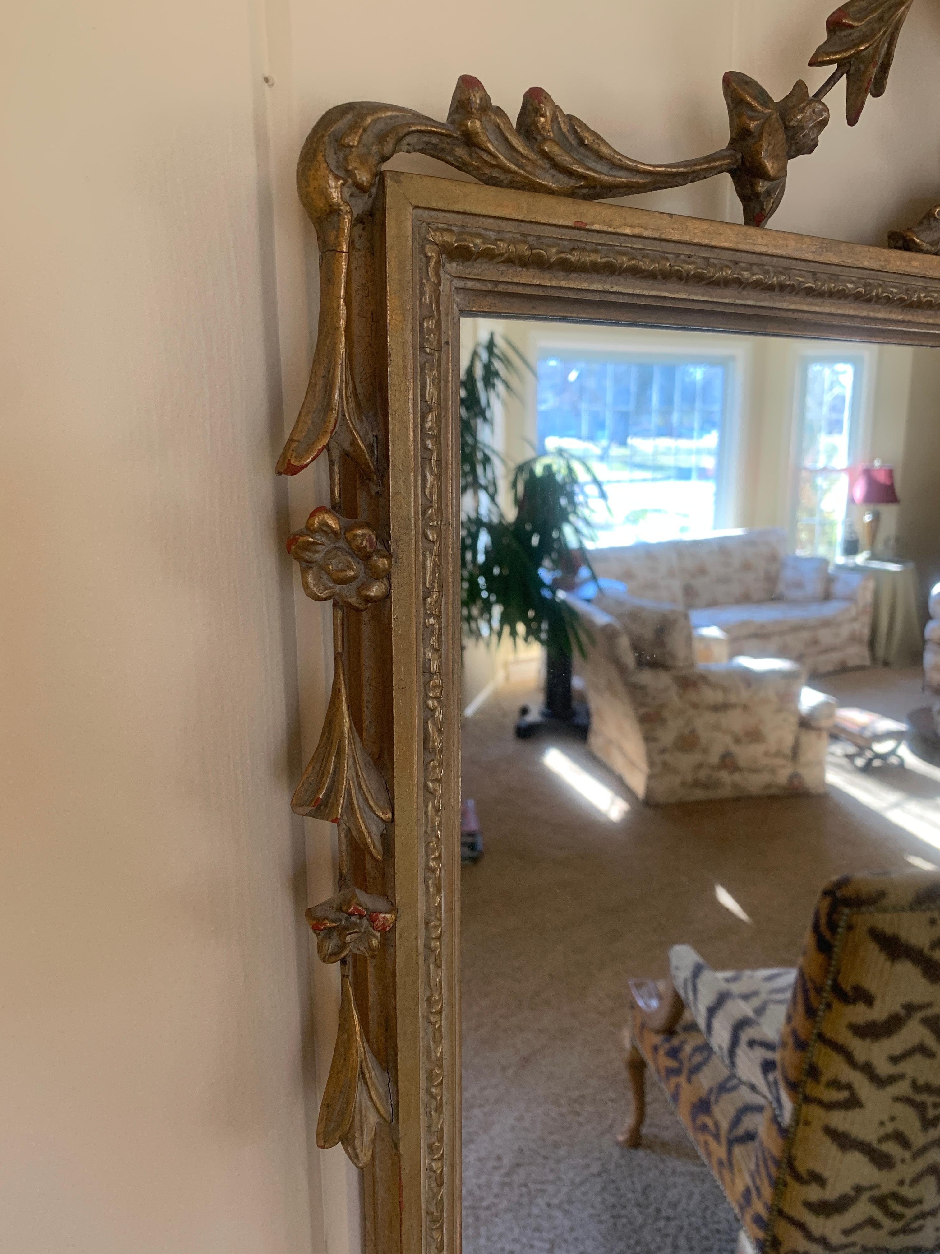 Miroir mural néoclassique Prince of Wales en bois doré de style Adam en vente 3
