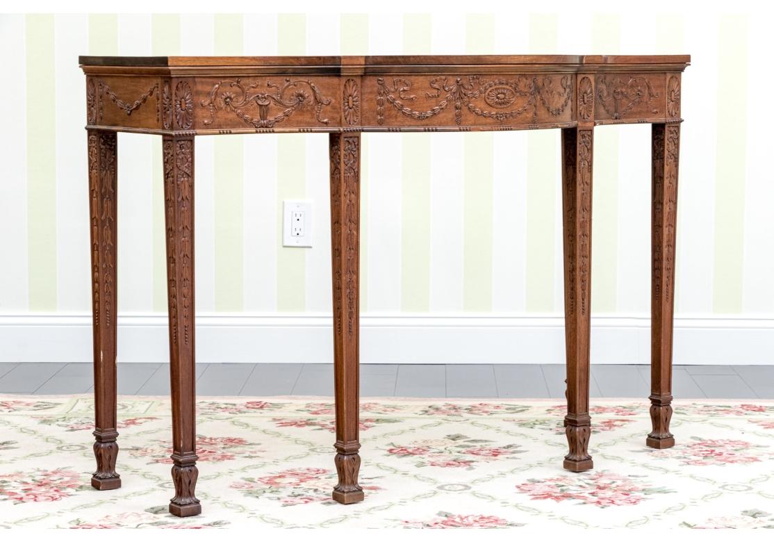 Mesa Consola Estilo Adam Neoclásico Muy Tallada Con Cristal Conformado Estilo Adán en venta