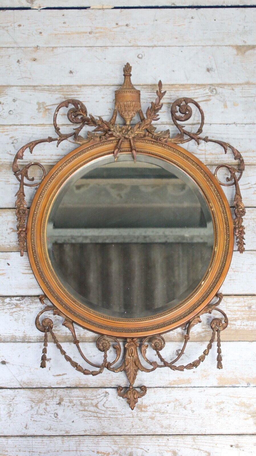Gilt Adam Style Neoclassical Wall Mirror For Sale