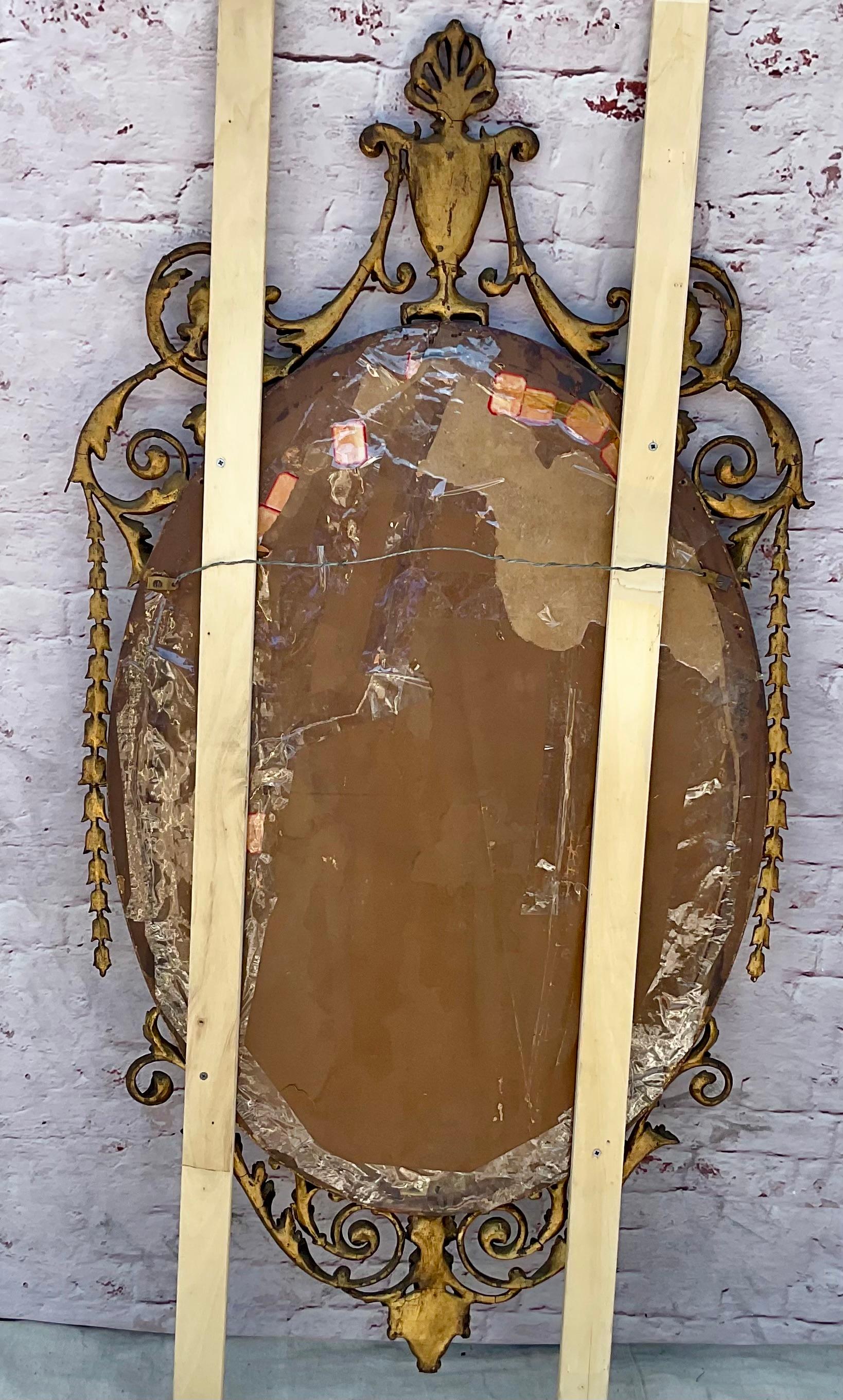 Adam Style Oval Gilt Mirror, English For Sale 2
