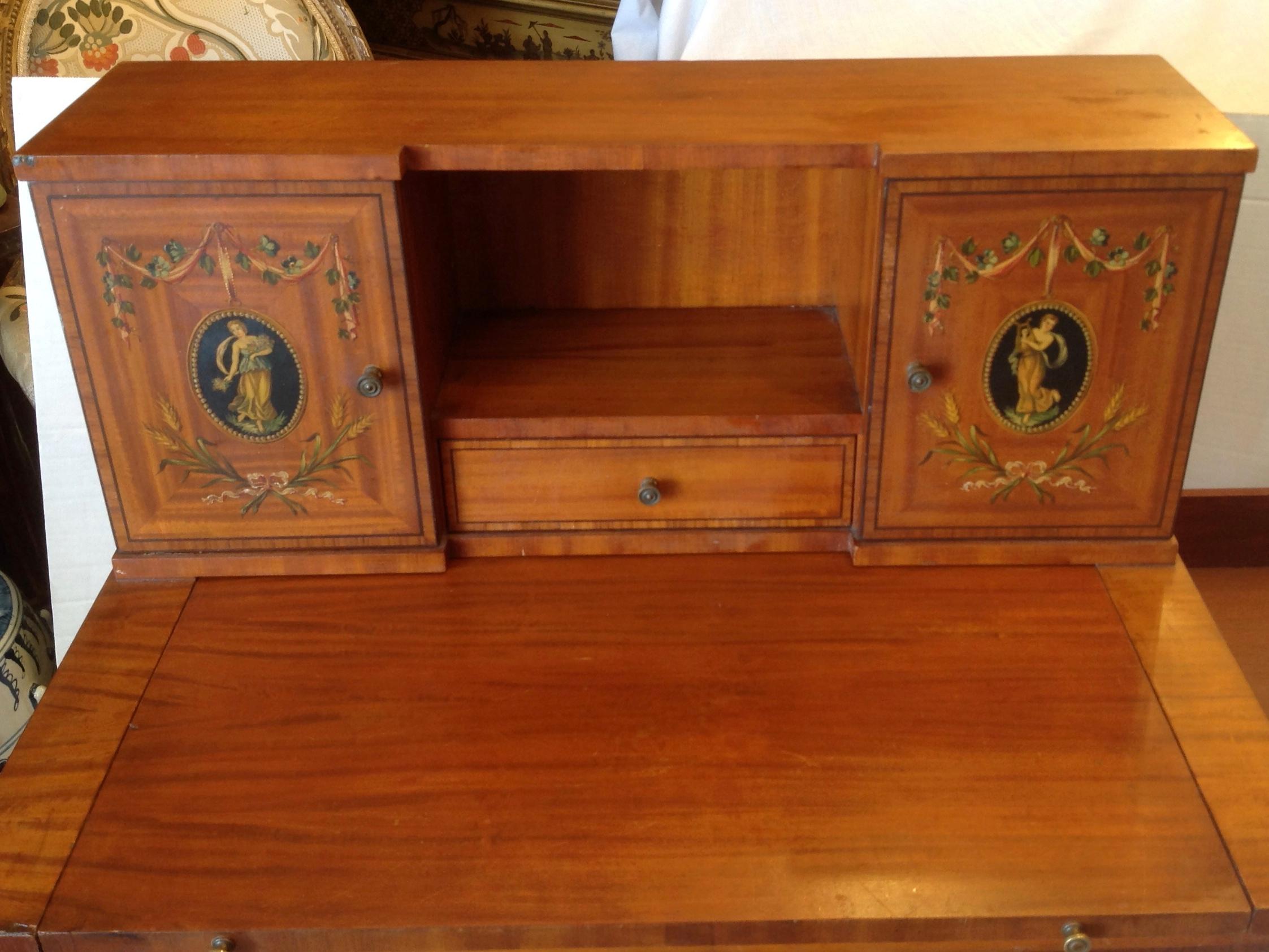 20th Century Adam Style Satinwood Desk