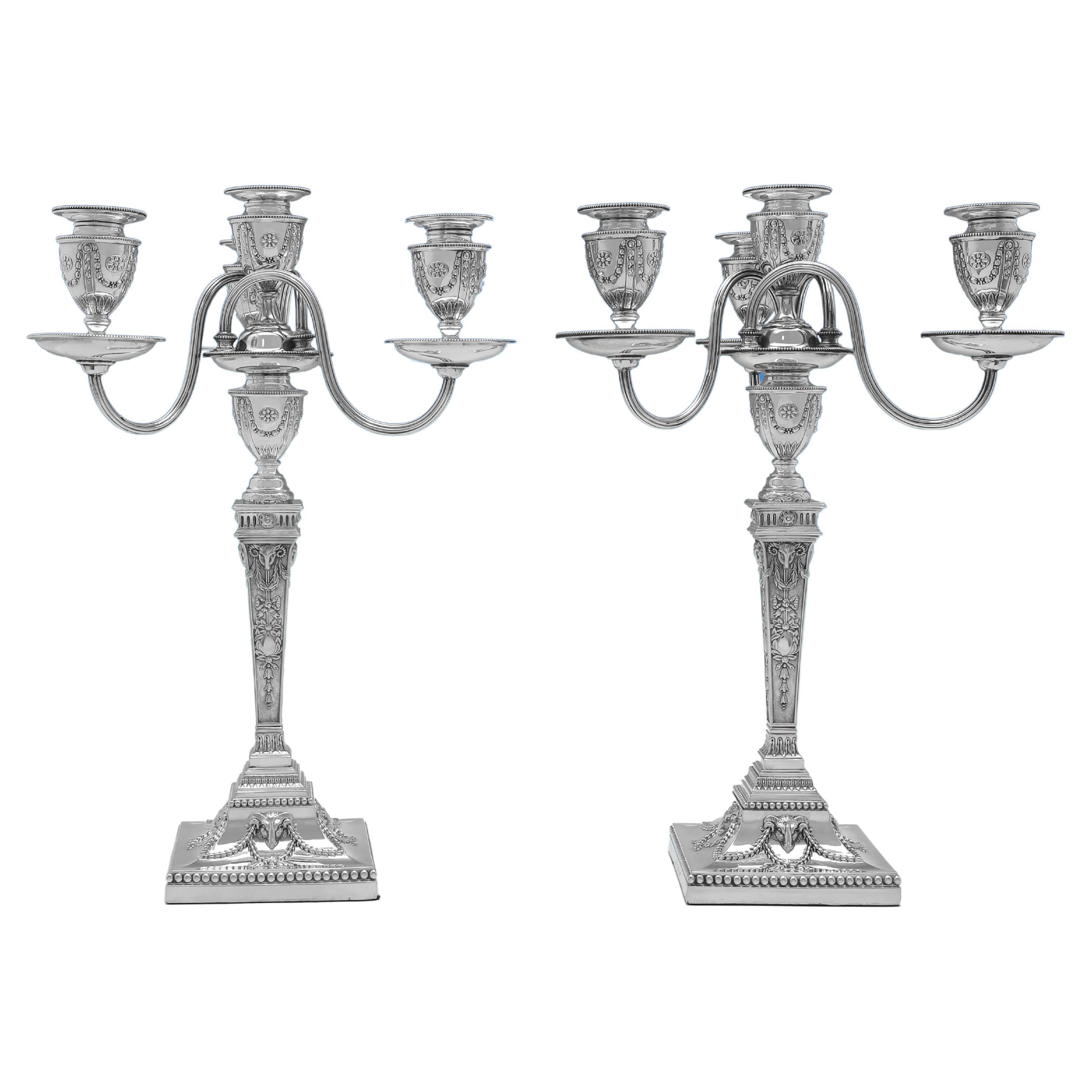 Antique Victorian Sterling Silver Candelabra For Sale at 1stDibs
