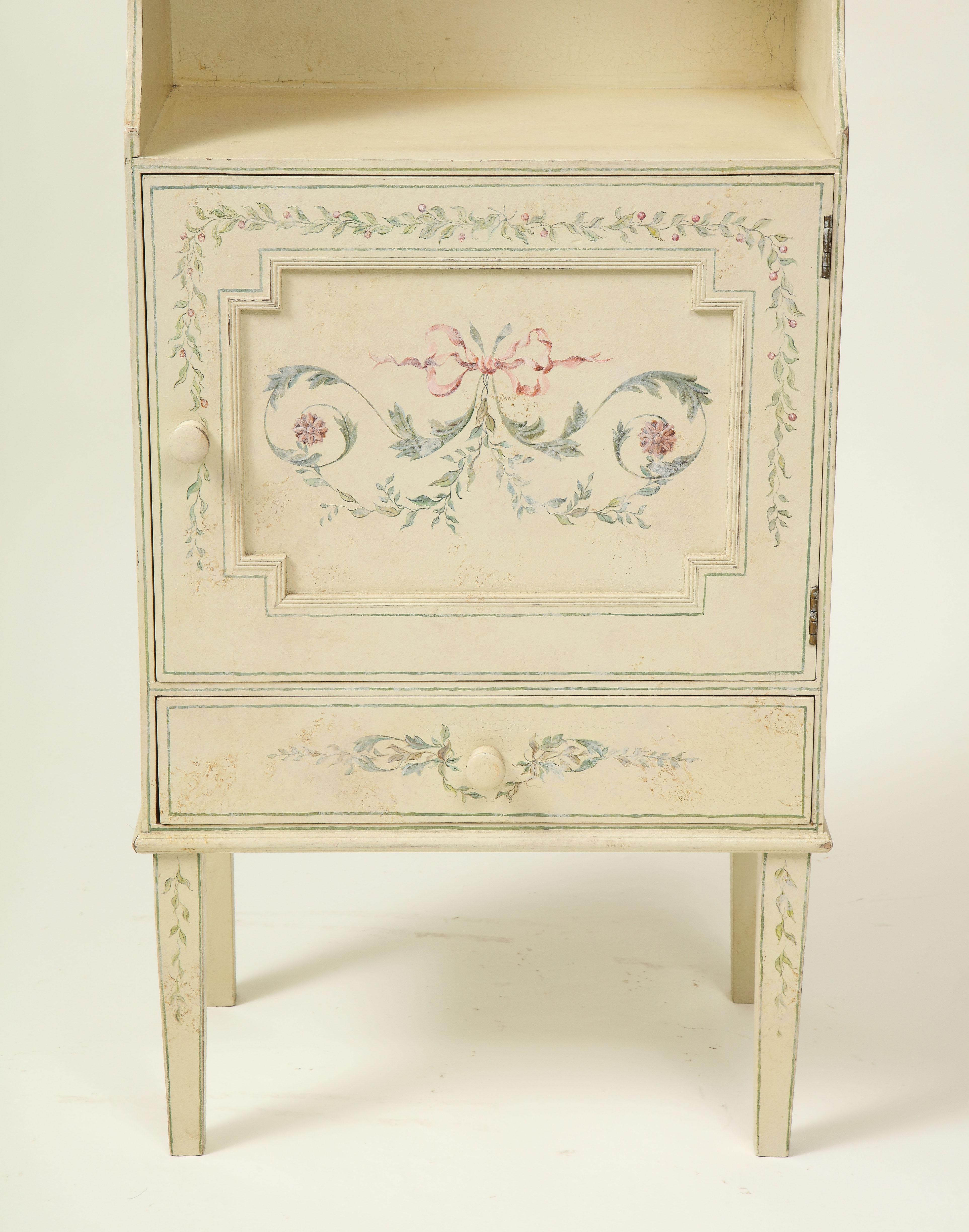 20th Century Adam Style White Painted Cabinet