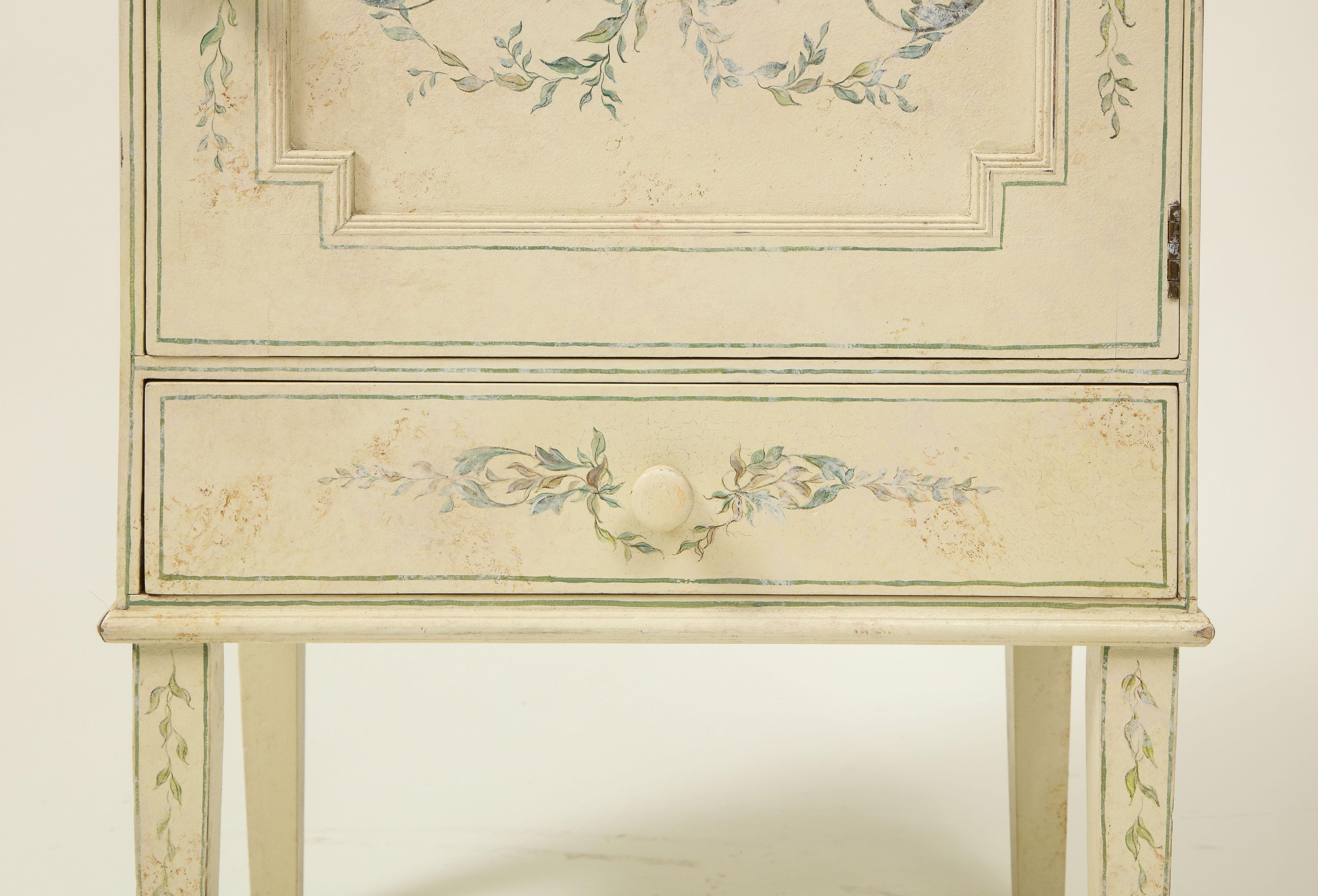 Adam Style White Painted Cabinet 1